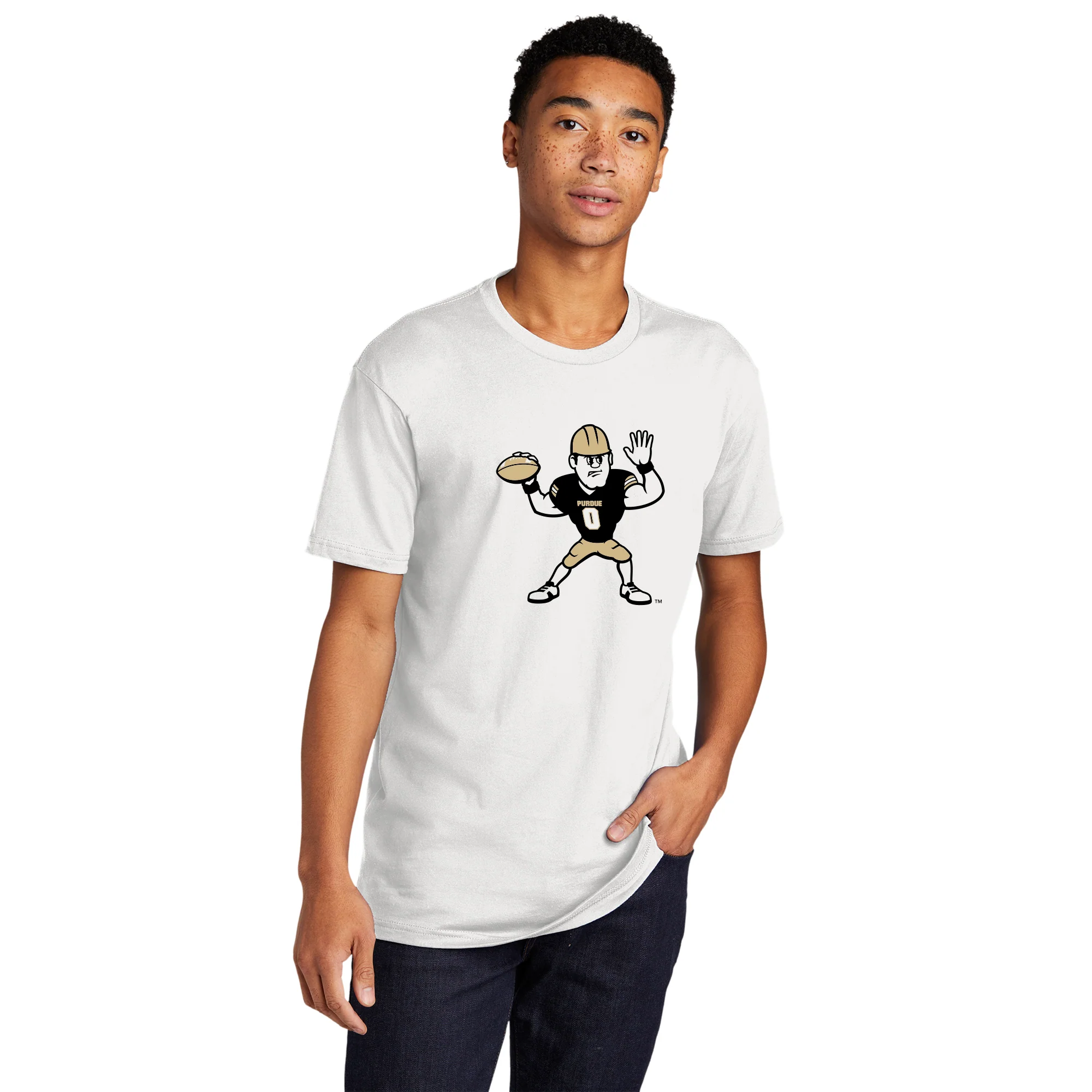 Purdue Pete Football Mascot Mark NLA T-Shirt - White - Image 3