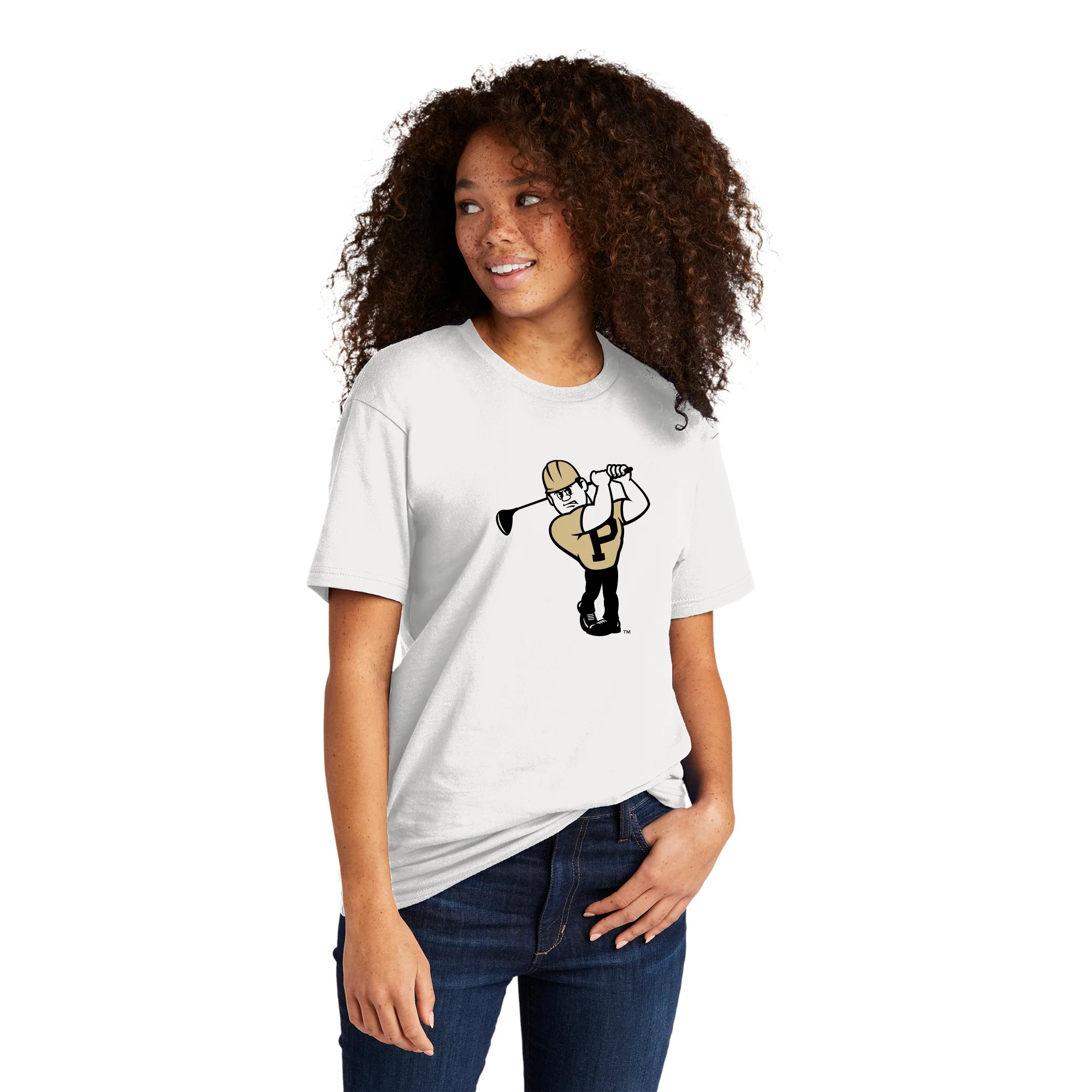Purdue Pete Golf Mascot Mark NLA T-Shirt - White - Image 4