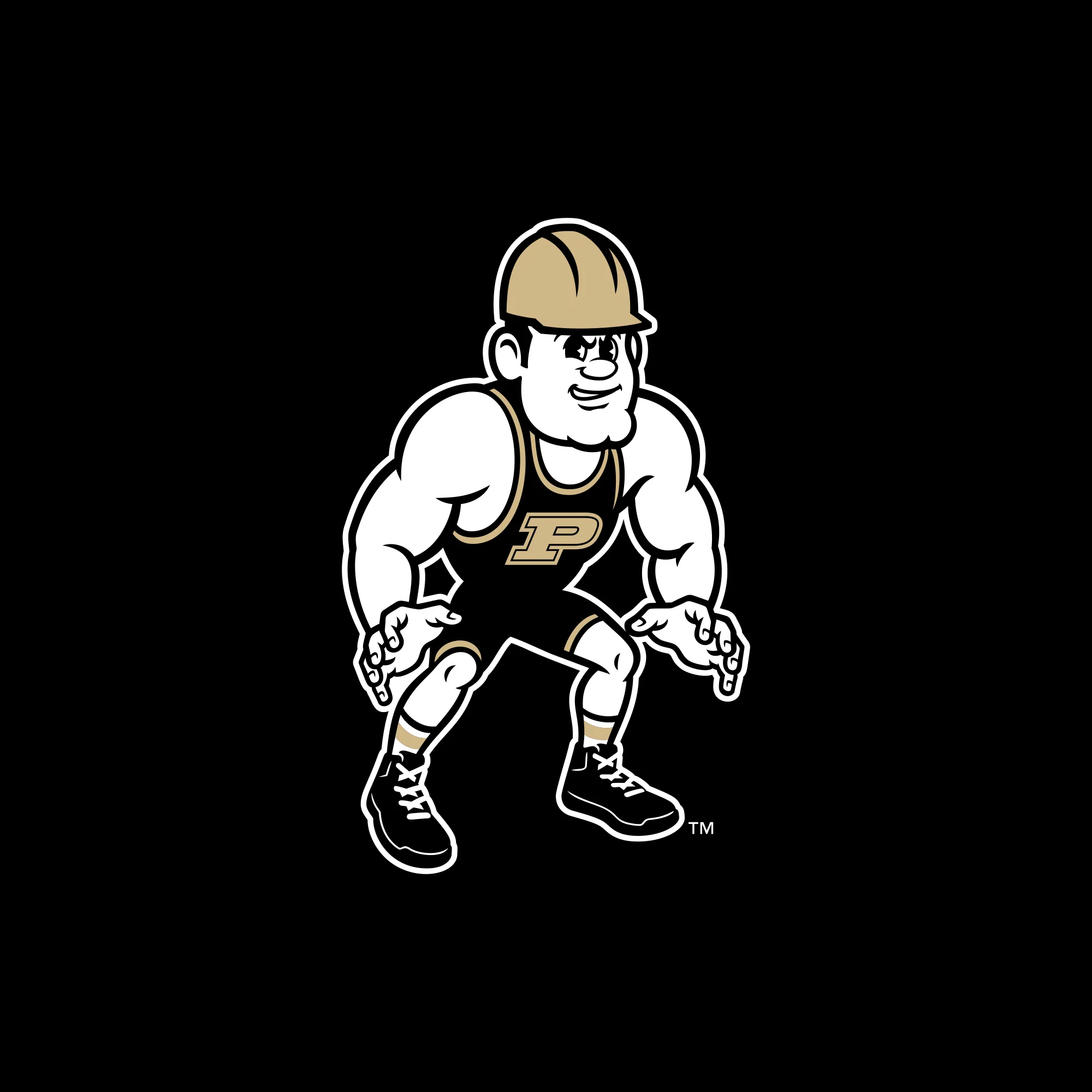 Purdue Pete Wrestling Mascot Mark LC Zip Hoodie - Black - Image 2