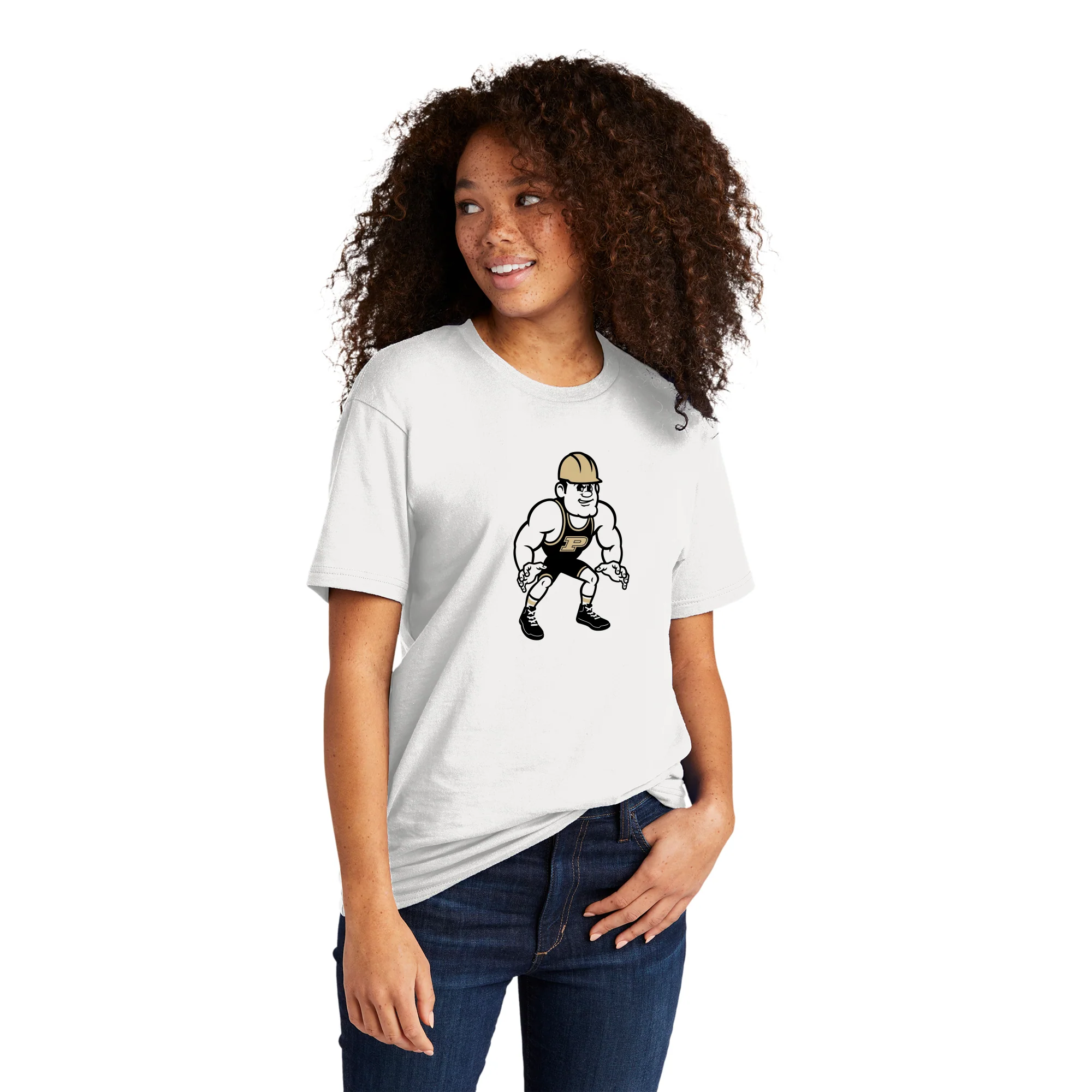 Purdue Pete Wrestling Mascot Mark NLA T-Shirt - White - Image 4