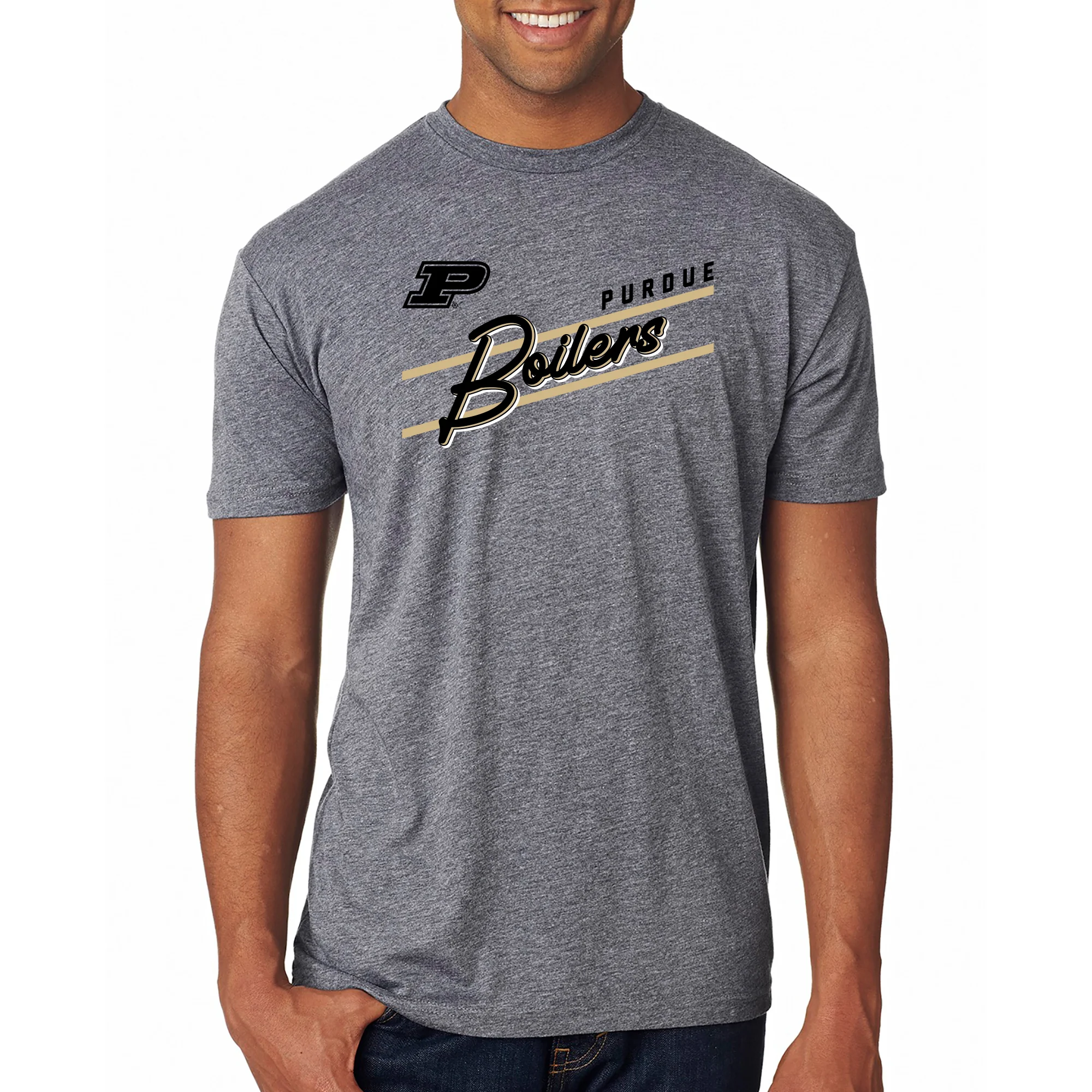Purdue Rise Above NLA Triblend T-Shirt - Premium Heather - Image 3