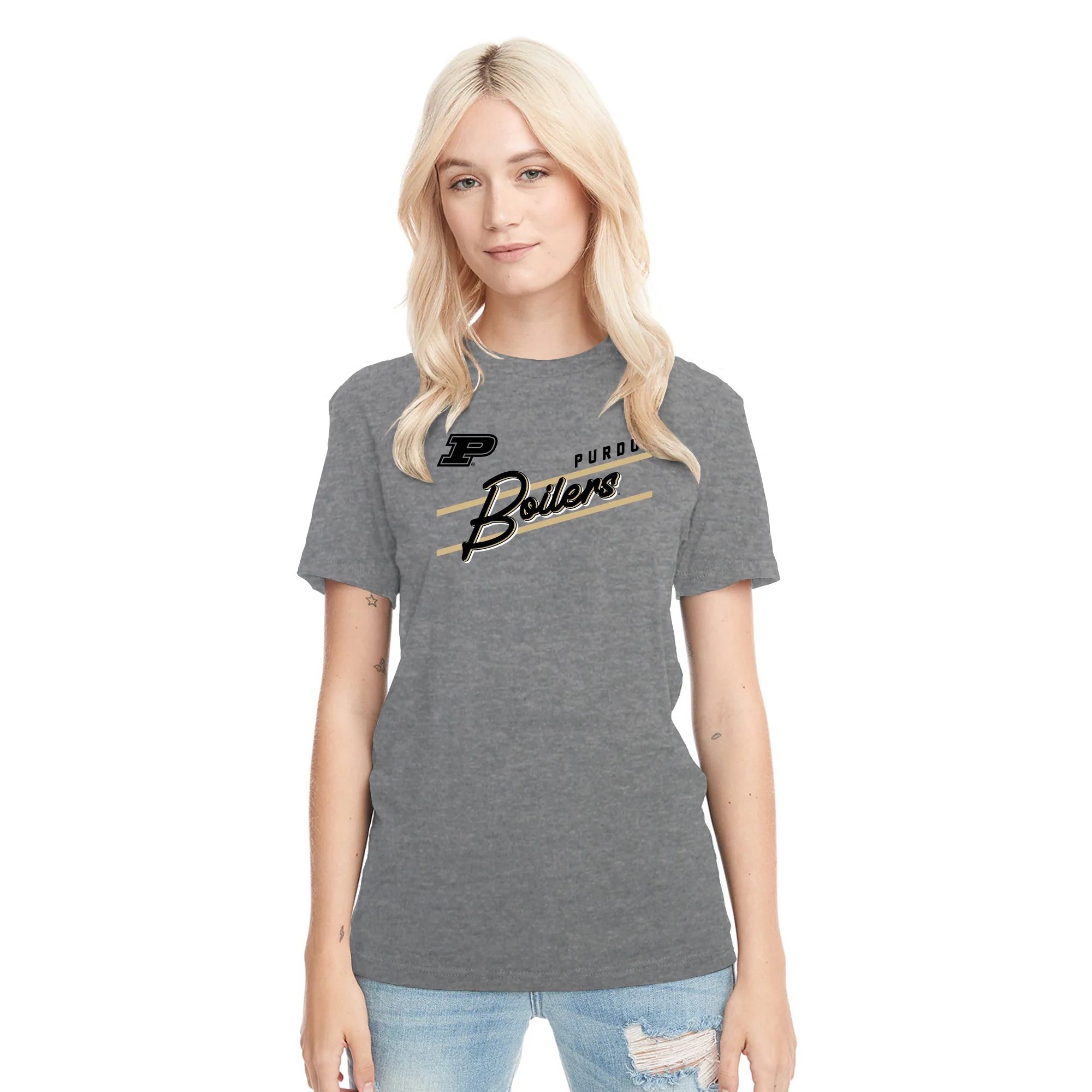 Purdue Rise Above NLA Triblend T-Shirt - Premium Heather - Image 4