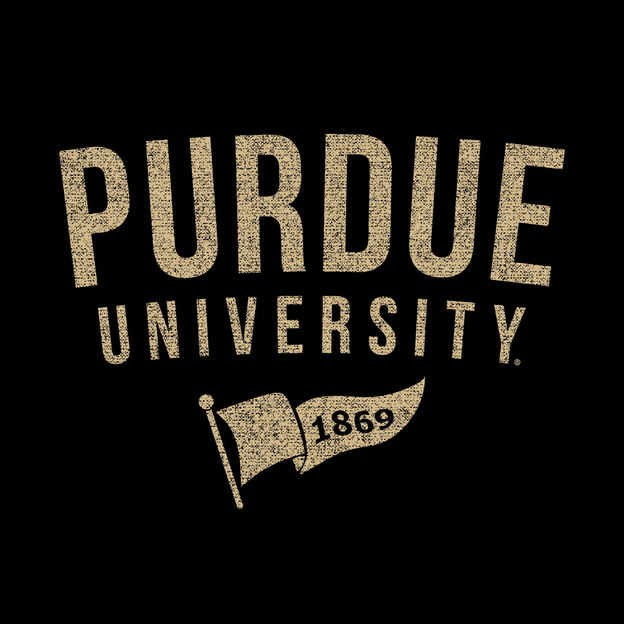 Purdue University Boilermakers 1869 Banner Canvas Short Sleeve Triblend T-Shirt - Solid Black - Image 2
