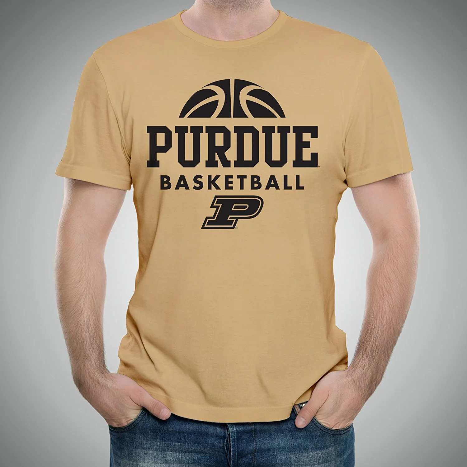 Purdue University Boilermakers Basketball Hype Short Sleeve T Shirt - Vegas Gold - Image 4