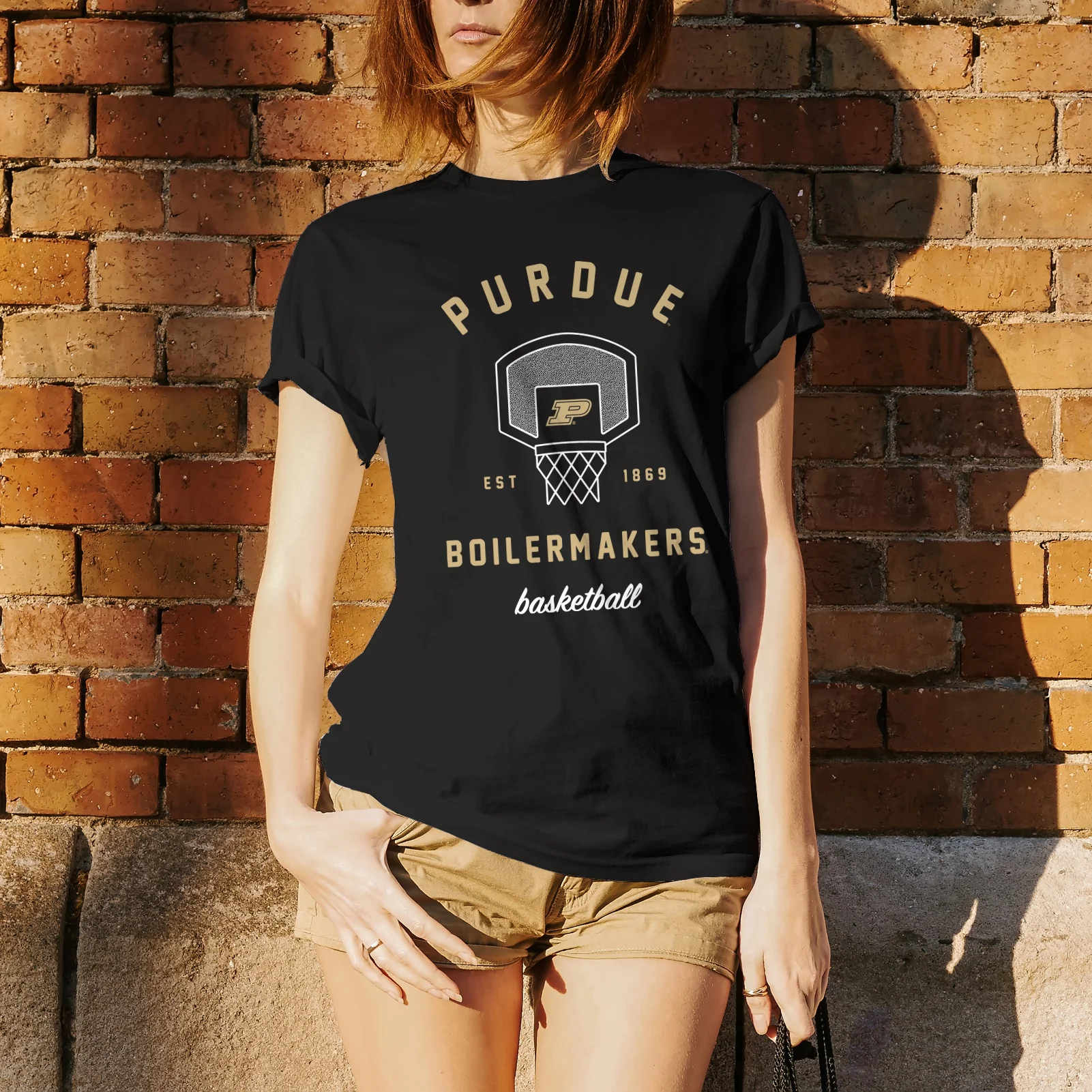 Purdue University Boilermakers Basketball Net Short Sleeve T-Shirt - Black - Image 4