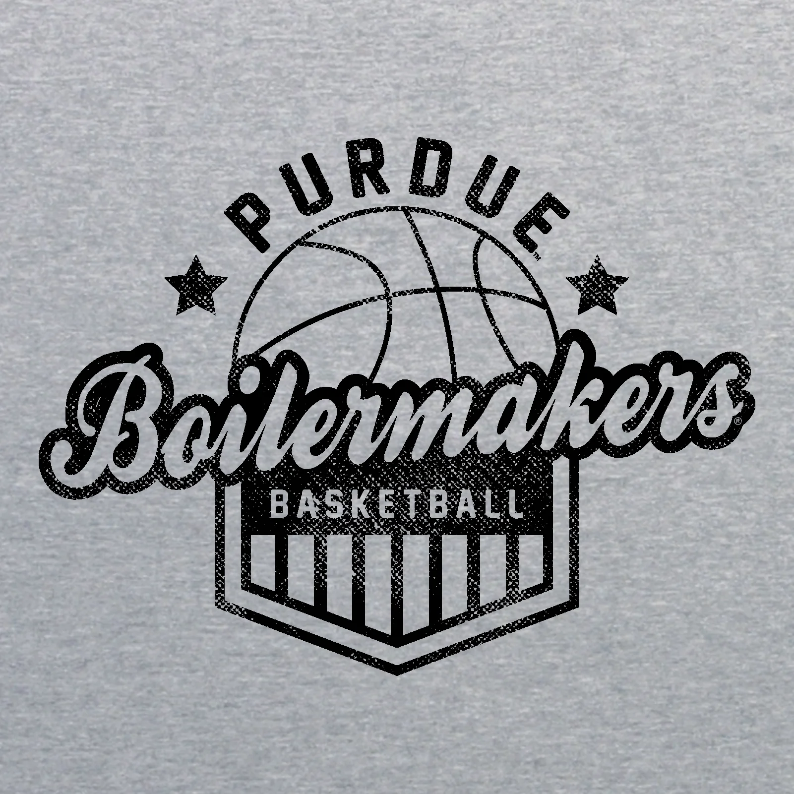 Purdue University Boilermakers Basketball Shield Short Sleeve T-Shirt - Sport Grey - Image 2