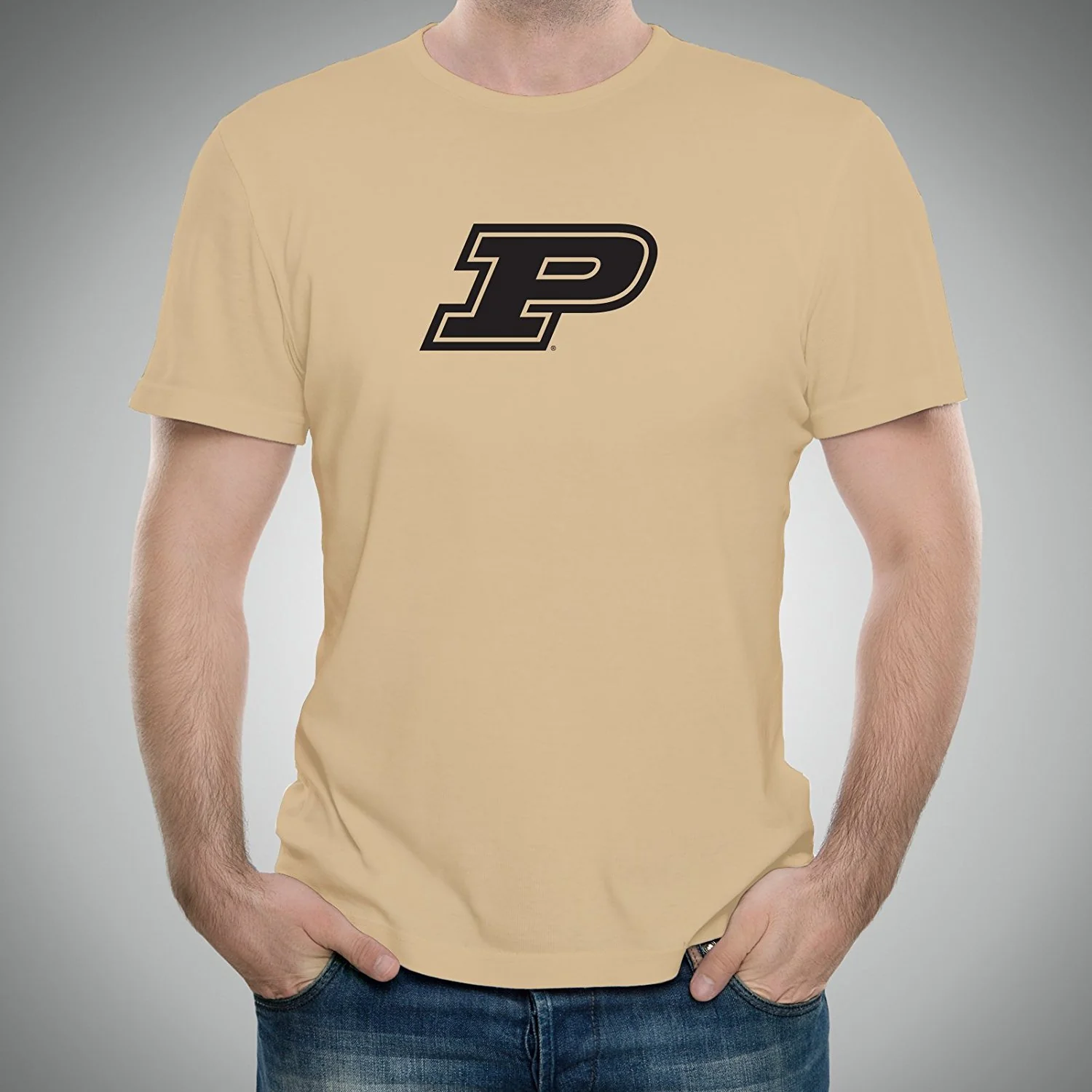 Purdue University Boilermakers Block P Short Sleeve T Shirt - Vegas Gold - Image 3
