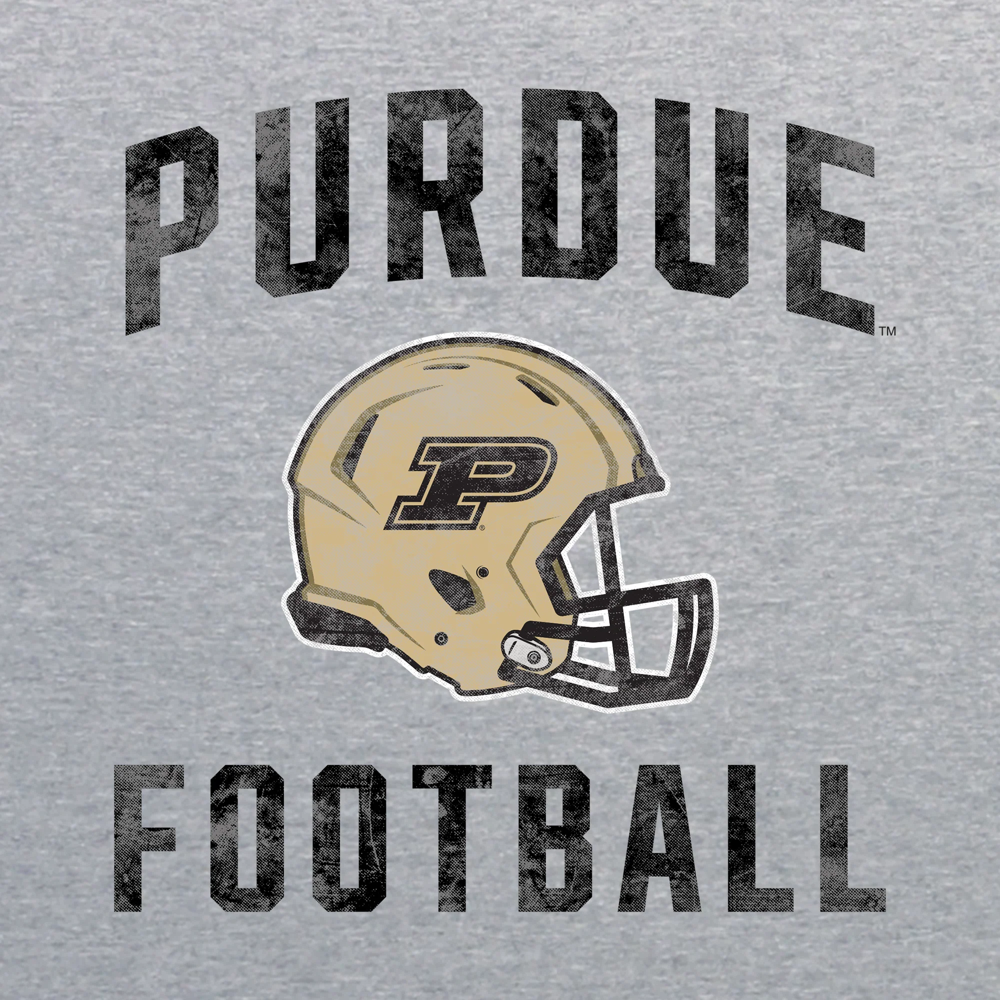 Purdue University Boilermakers Faded Football Helmet Basic Cotton Short Sleeve T Shirt - Sport Grey - Image 2