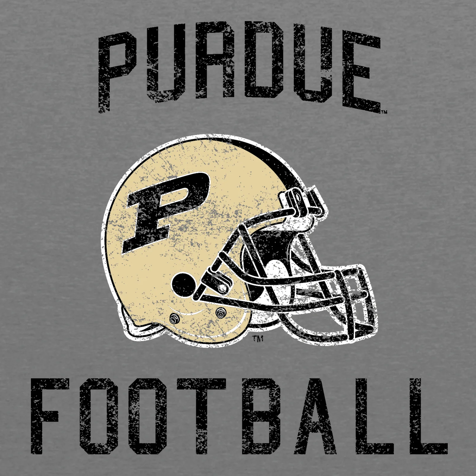 Purdue University Boilermakers Faded Helmet T Shirt - Premium Heather - Image 2