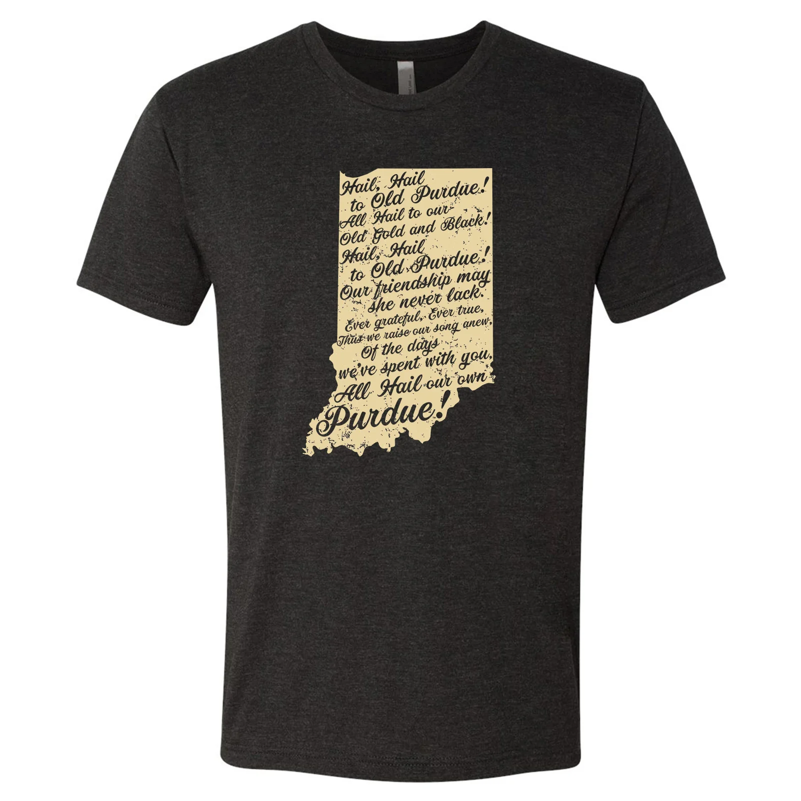 Purdue University Boilermakers Fight Song Short Sleeve T Shirt - Vintage Black