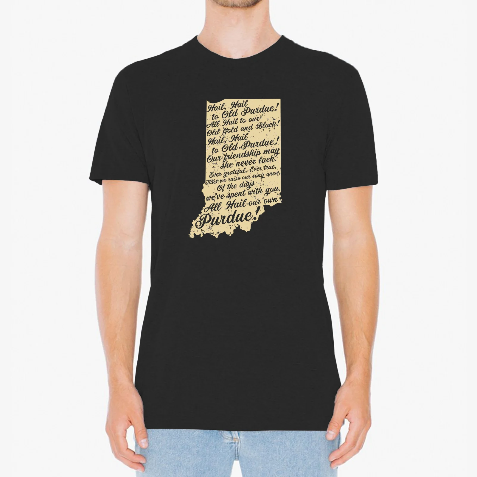 Purdue University Boilermakers Fight Song Short Sleeve T Shirt - Vintage Black - Image 3