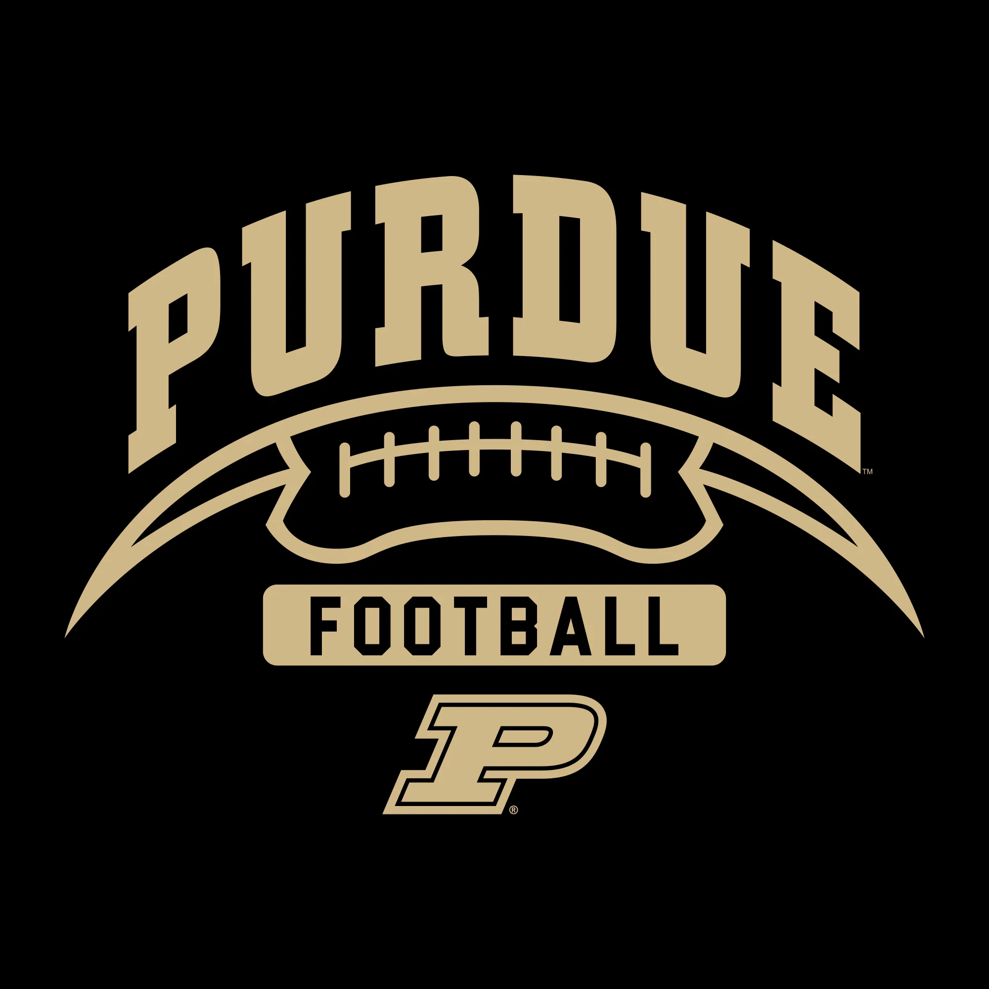 Purdue University Boilermakers Football Crescent Long Sleeve T Shirt - Black - Image 2