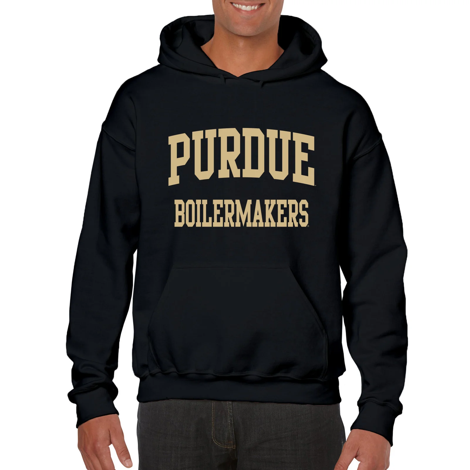 Purdue University Boilermakers Front Back Print Hoodie - Black - Image 4