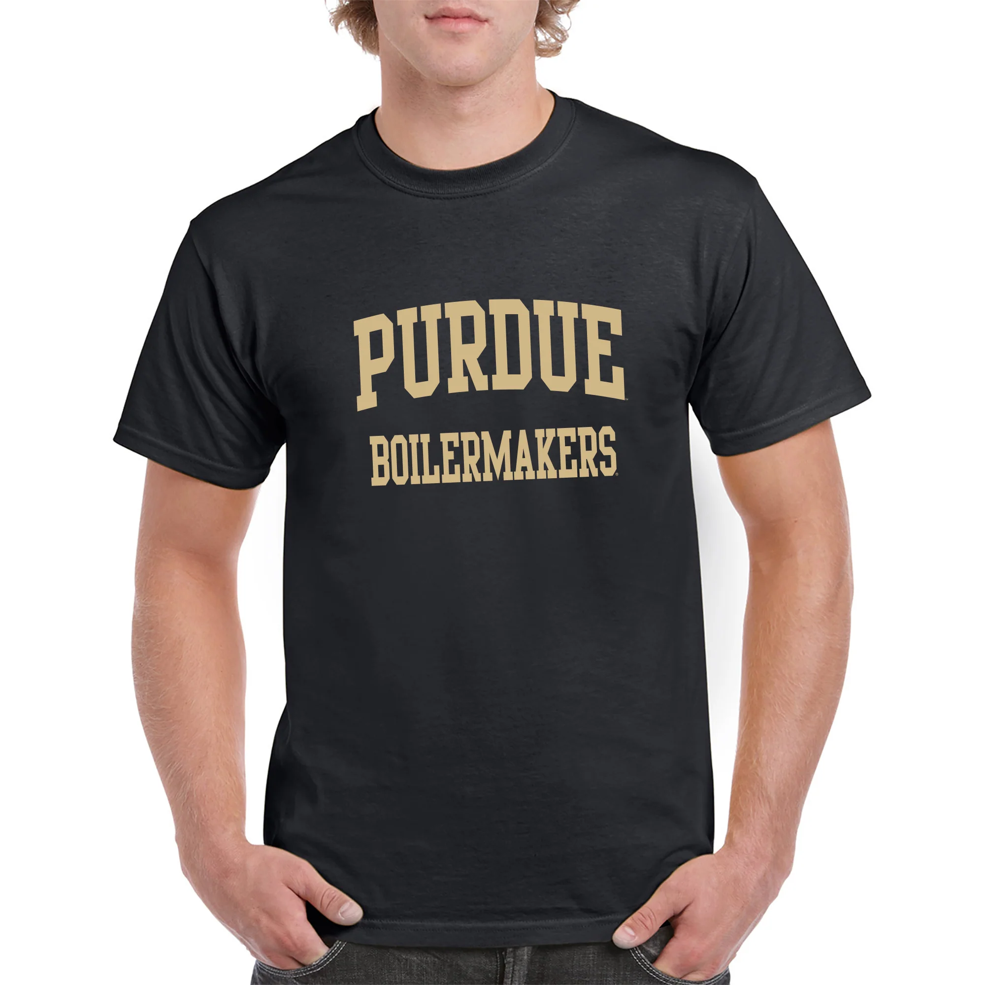 Purdue University Boilermakers Front Back Print Short Sleeve T Shirt - Black - Image 3