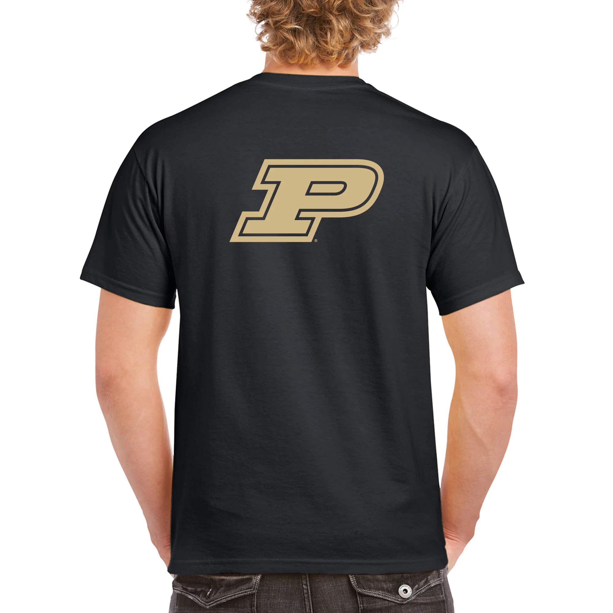 Purdue University Boilermakers Front Back Print Short Sleeve T Shirt - Black - Image 5