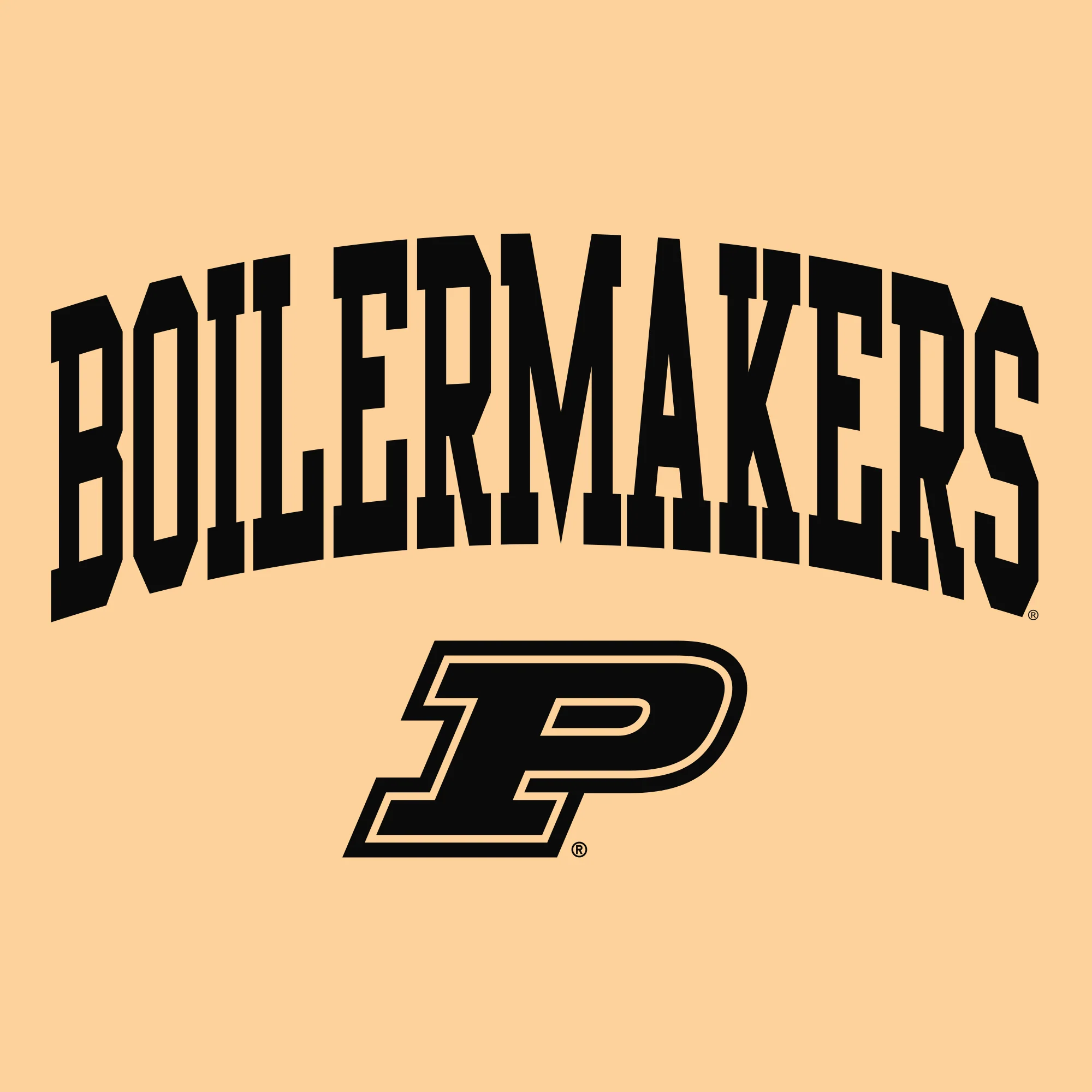 Purdue University Boilermakers Mascot Arch Logo Short Sleeve T Shirt - Vegas Gold - Image 2