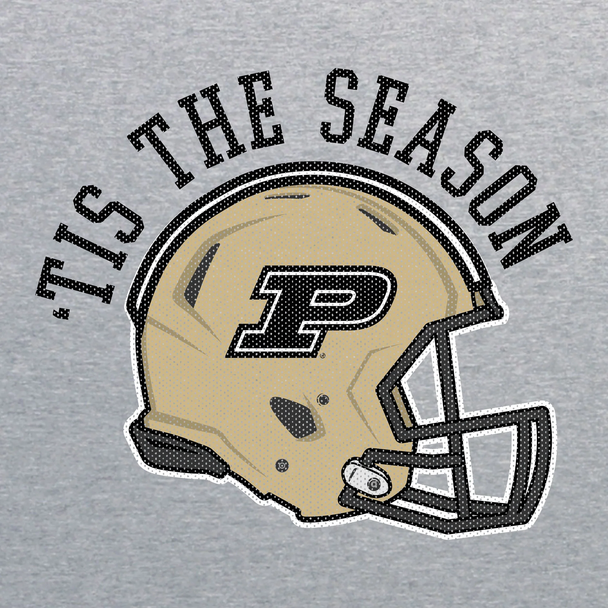 Purdue University Boilermakers Tis The Season Basic Cotton Crewneck Sweatshirt - Sport Grey - Image 2