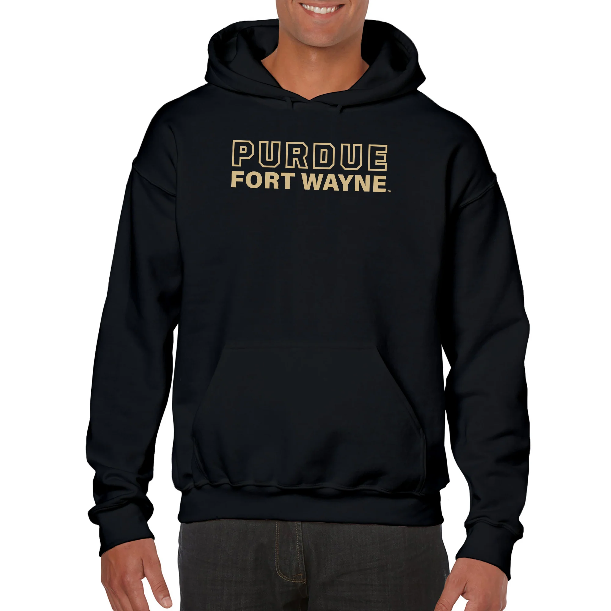 Purdue University Fort Wayne Mastodons Basic Block Hoodie - Black - Image 4