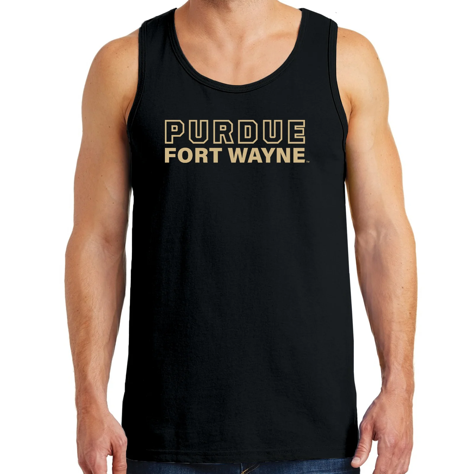 Purdue University Fort Wayne Mastodons Basic Block Tank Top - Black - Image 3