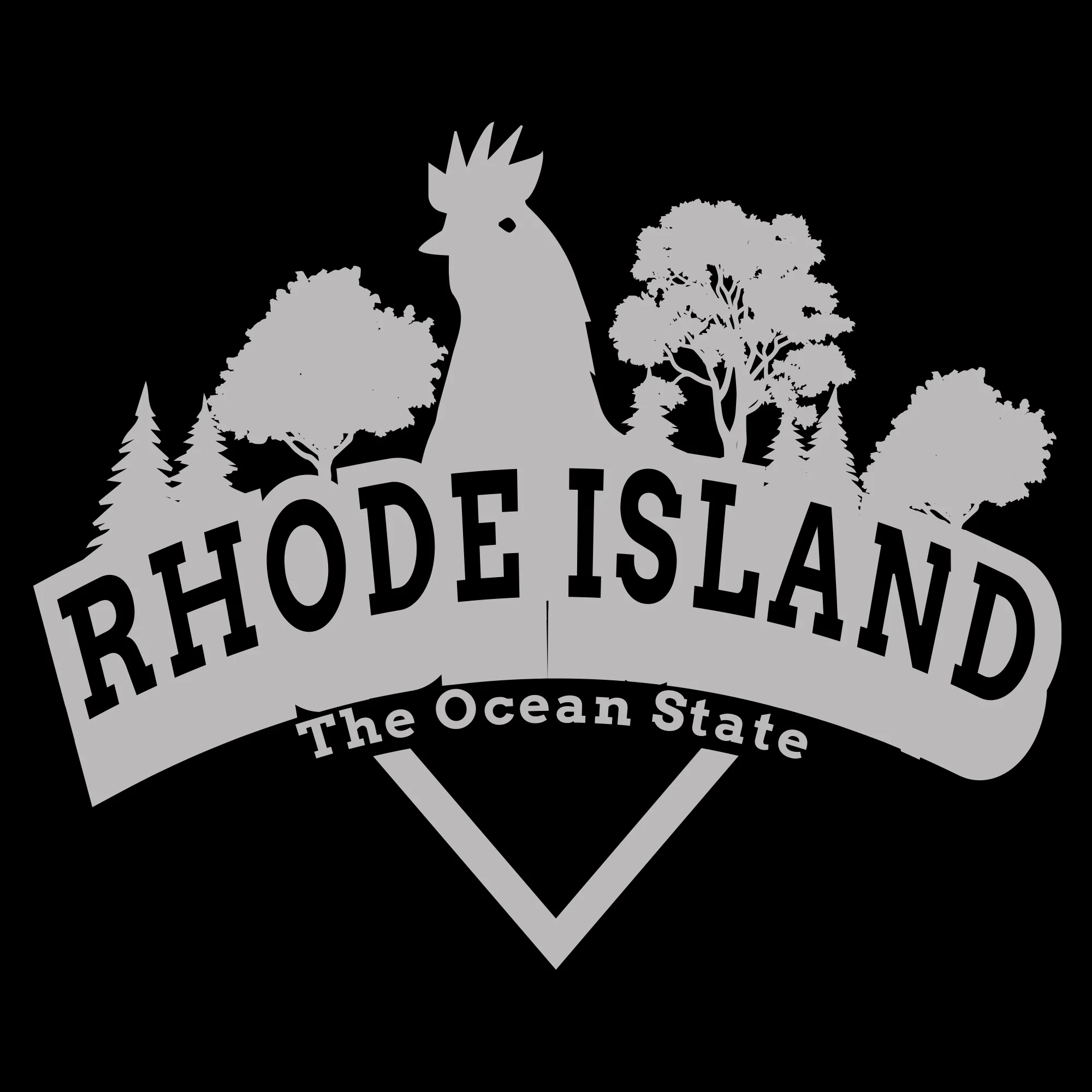Rhode Island Chicken Arch T-Shirt - Black - Image 2