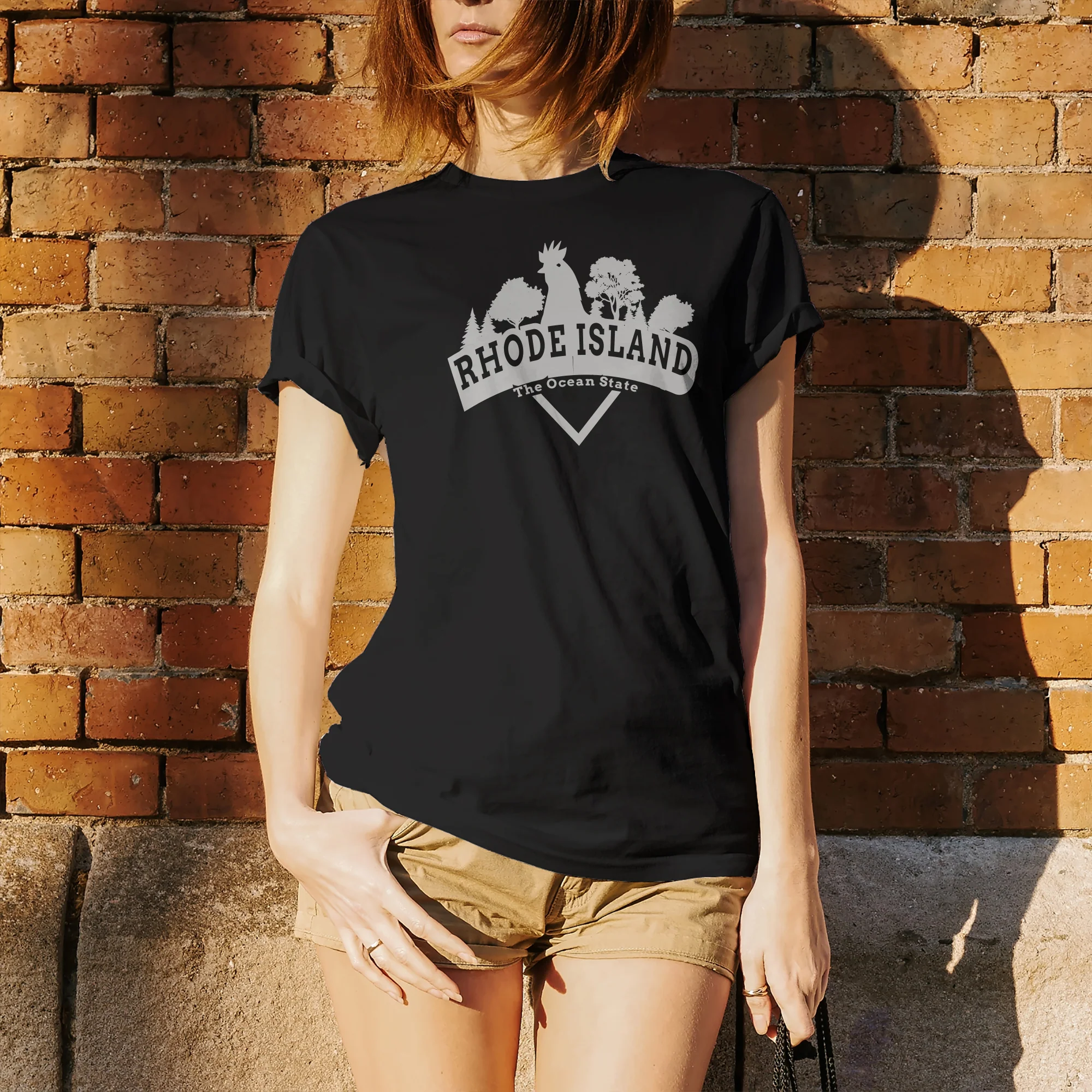 Rhode Island Chicken Arch T-Shirt - Black - Image 4