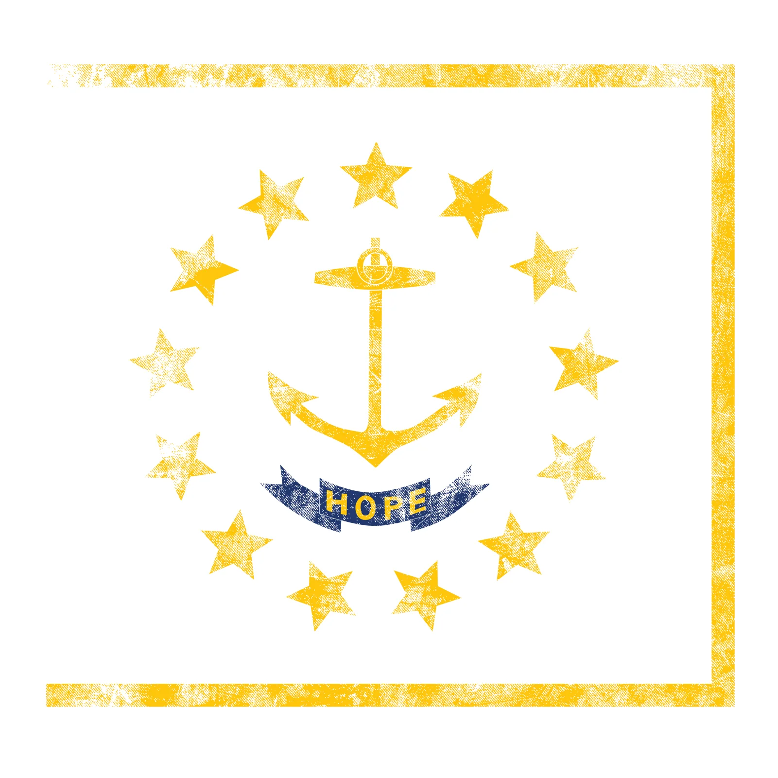 Rhode Island State Flag NLA T-Shirt - White - Image 2