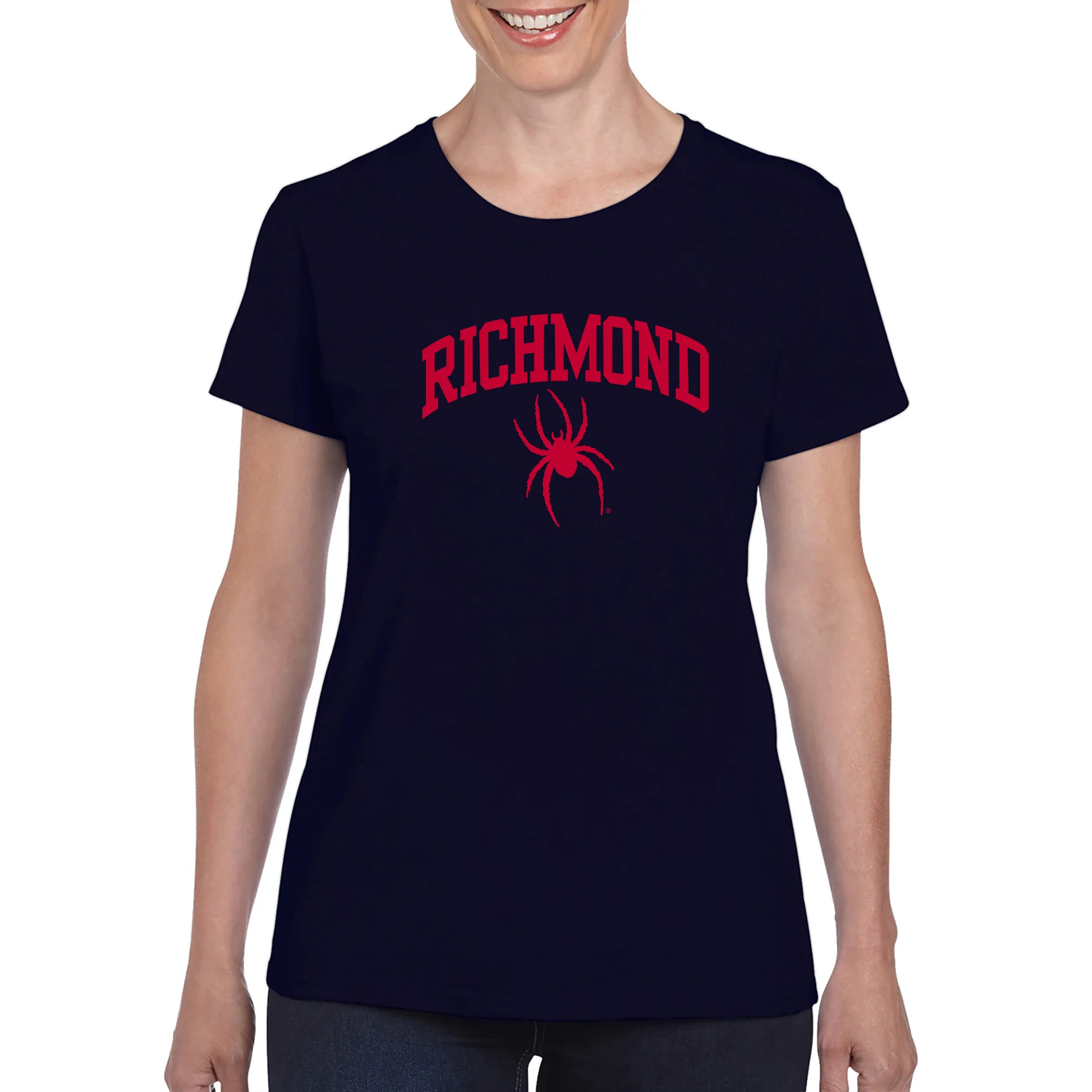 Richmond Spiders Arch Logo Womens T Shirt - Navy - Image 4