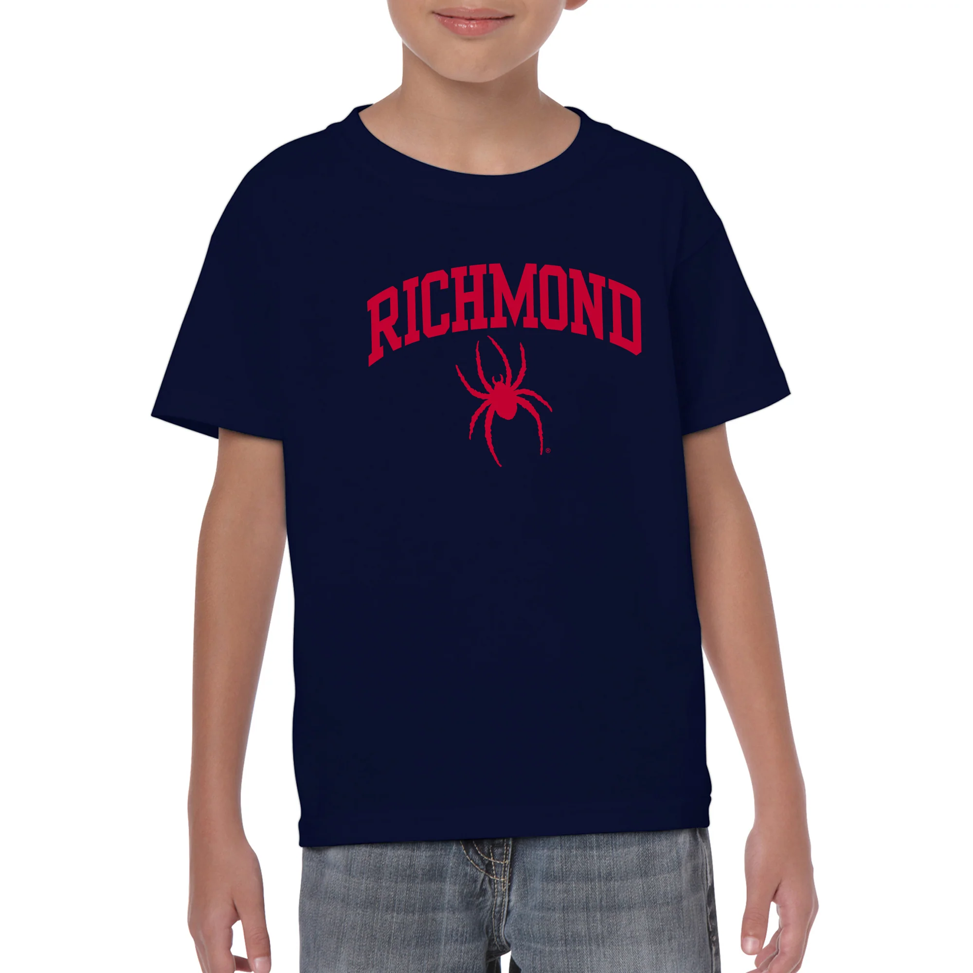 Richmond Spiders Arch Logo Youth T Shirt - Navy - Image 3