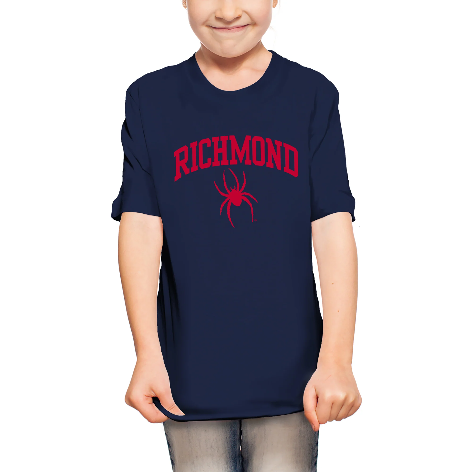 Richmond Spiders Arch Logo Youth T Shirt - Navy - Image 4
