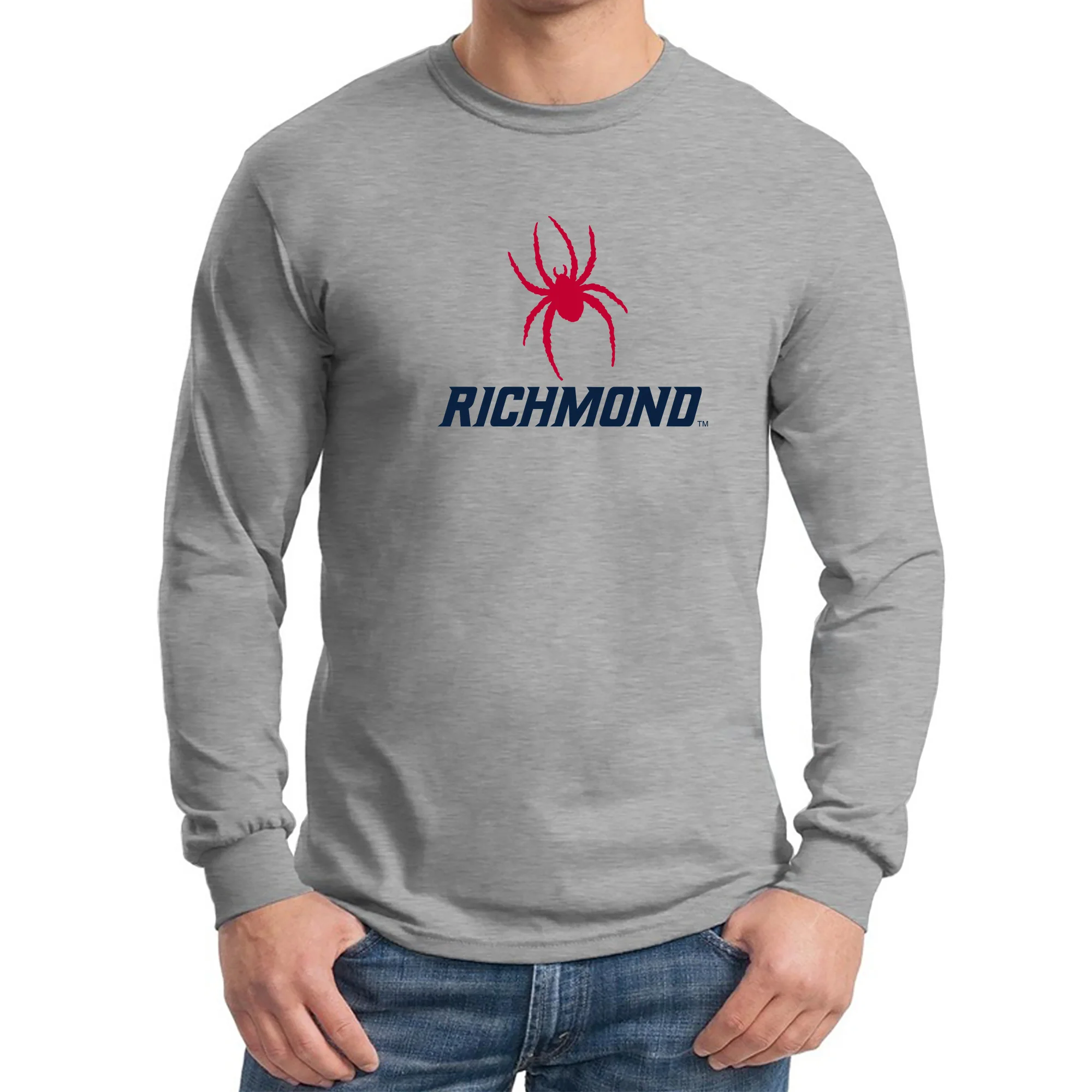 Richmond Spiders Primary Logo Long Sleeve T Shirt - Sport Grey - Image 3