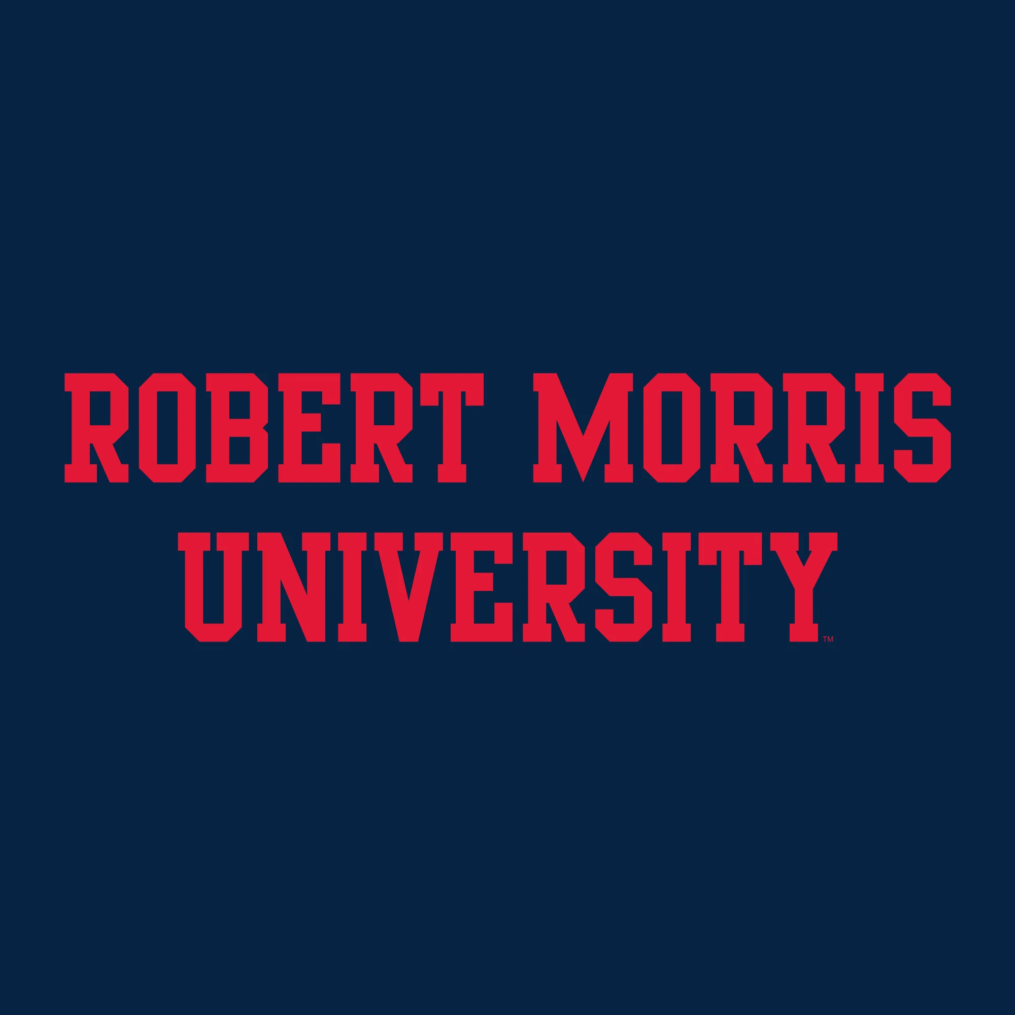 Robert Morris University Colonials Basic Block Long Sleeve T Shirt - Navy - Image 2