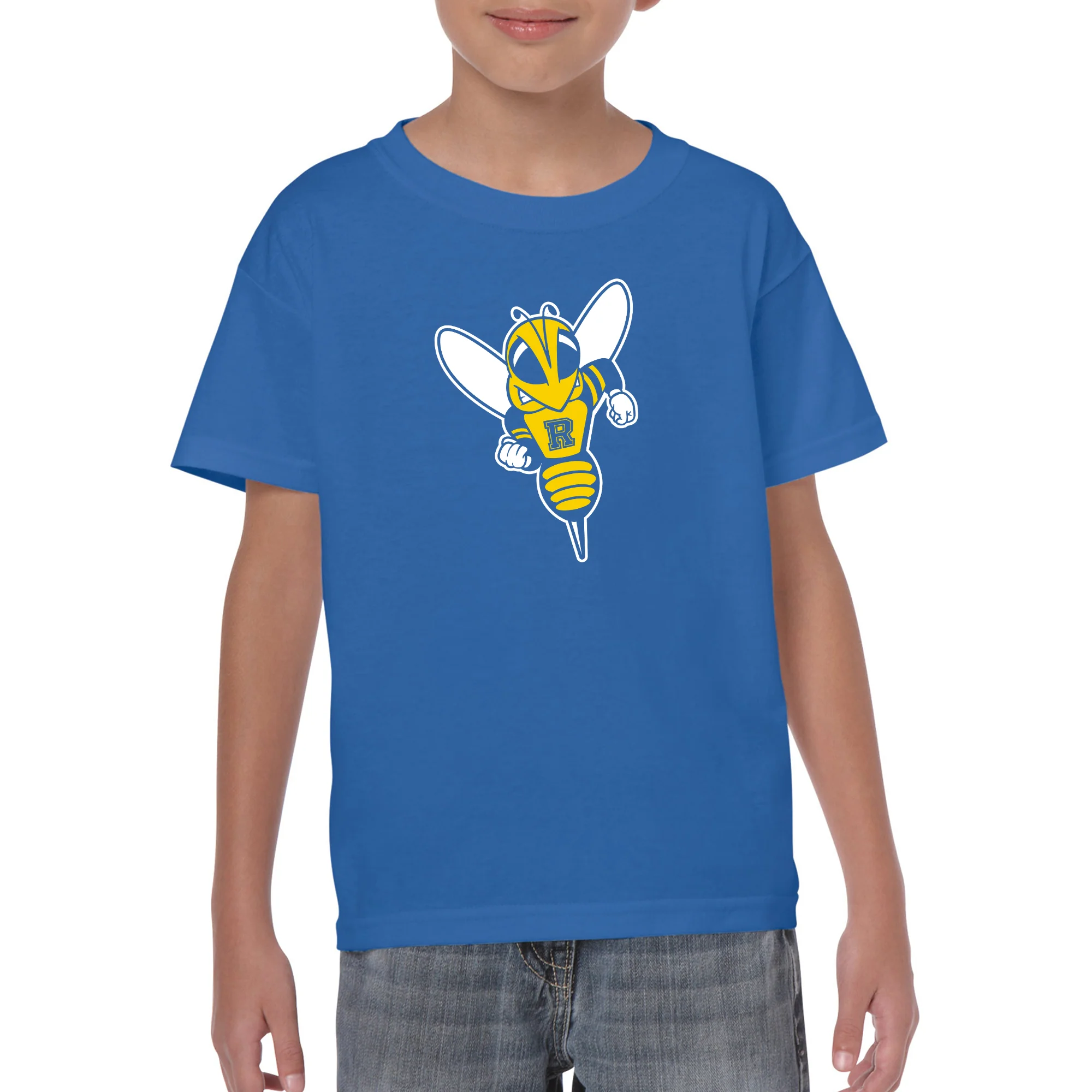 University of Rochester Yellowjackets Primary Logo Youth Short Sleeve T Shirt - Royal - Image 3
