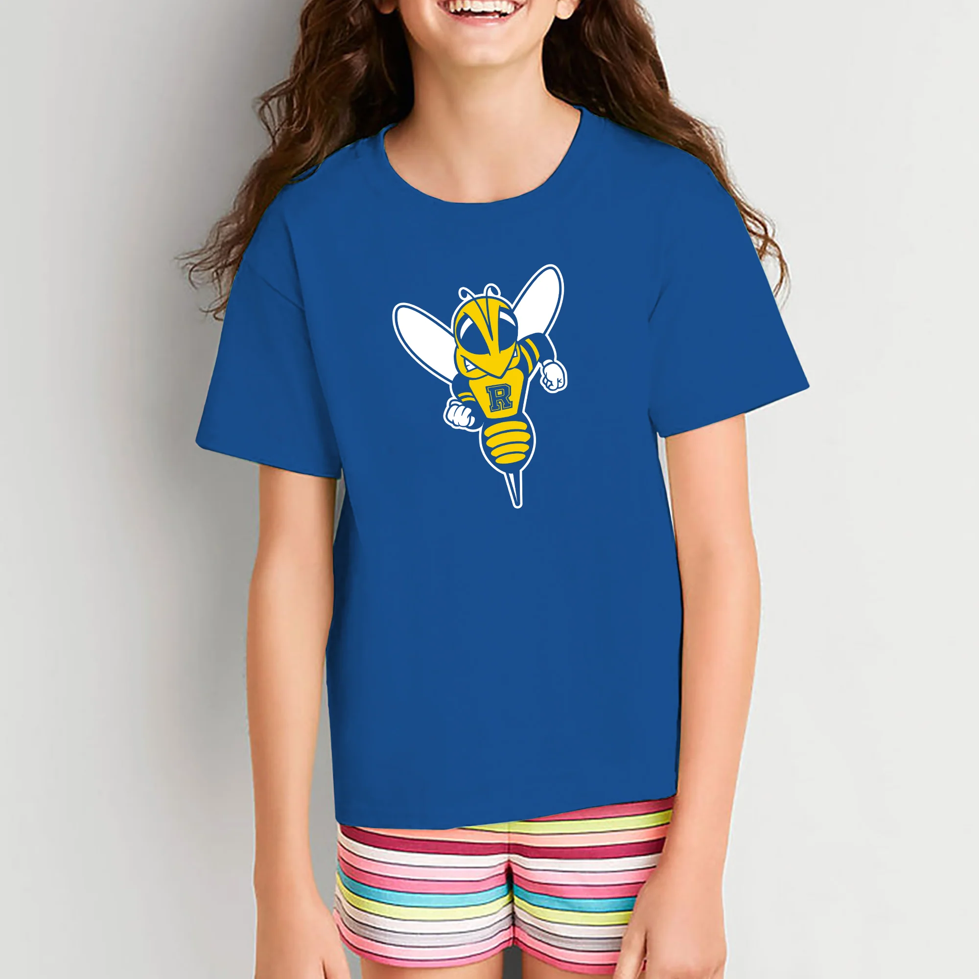 University of Rochester Yellowjackets Primary Logo Youth Short Sleeve T Shirt - Royal - Image 4