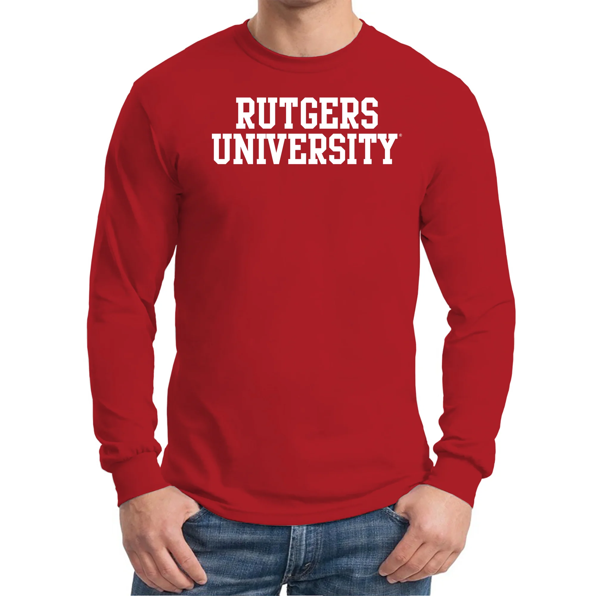 Rutgers University Scarlet Knights Basic Block Long Sleeve T-Shirt - Red - Image 3