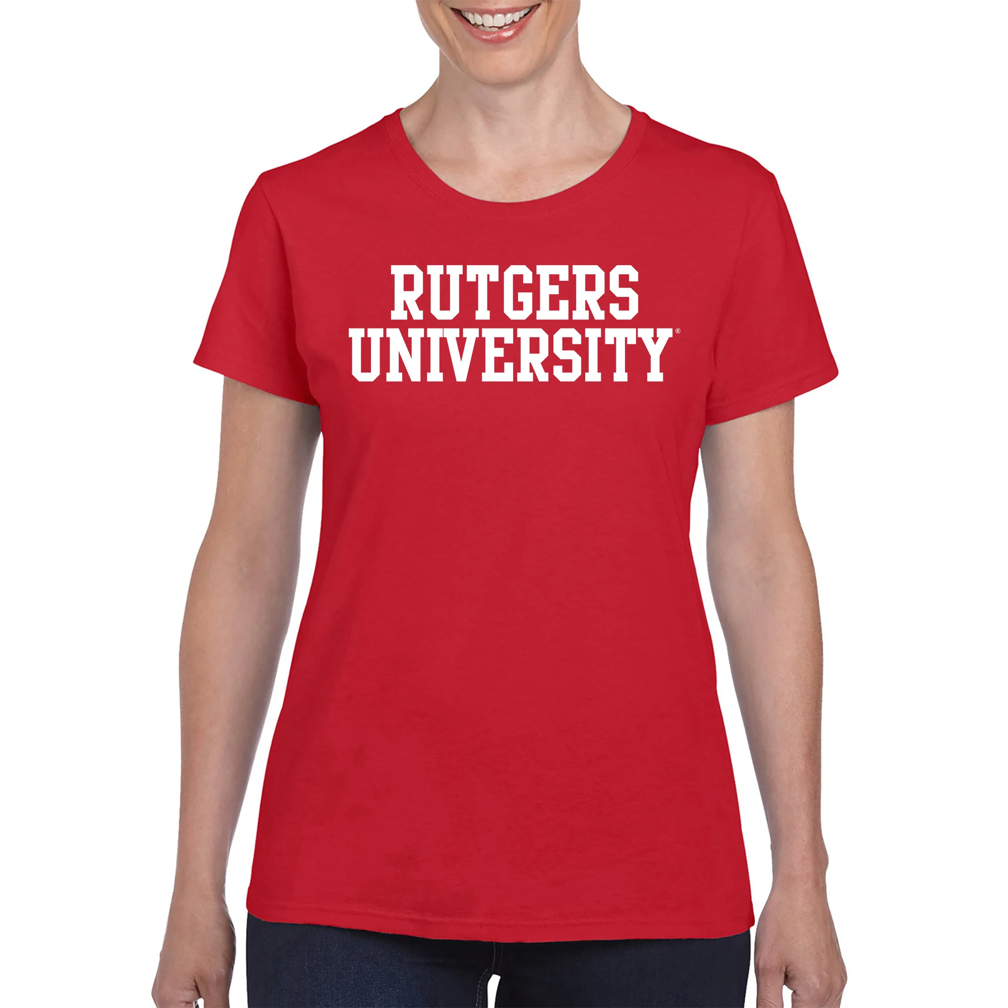 Rutgers University Scarlet Knights Basic Block Women's T-Shirt - Red - Image 3