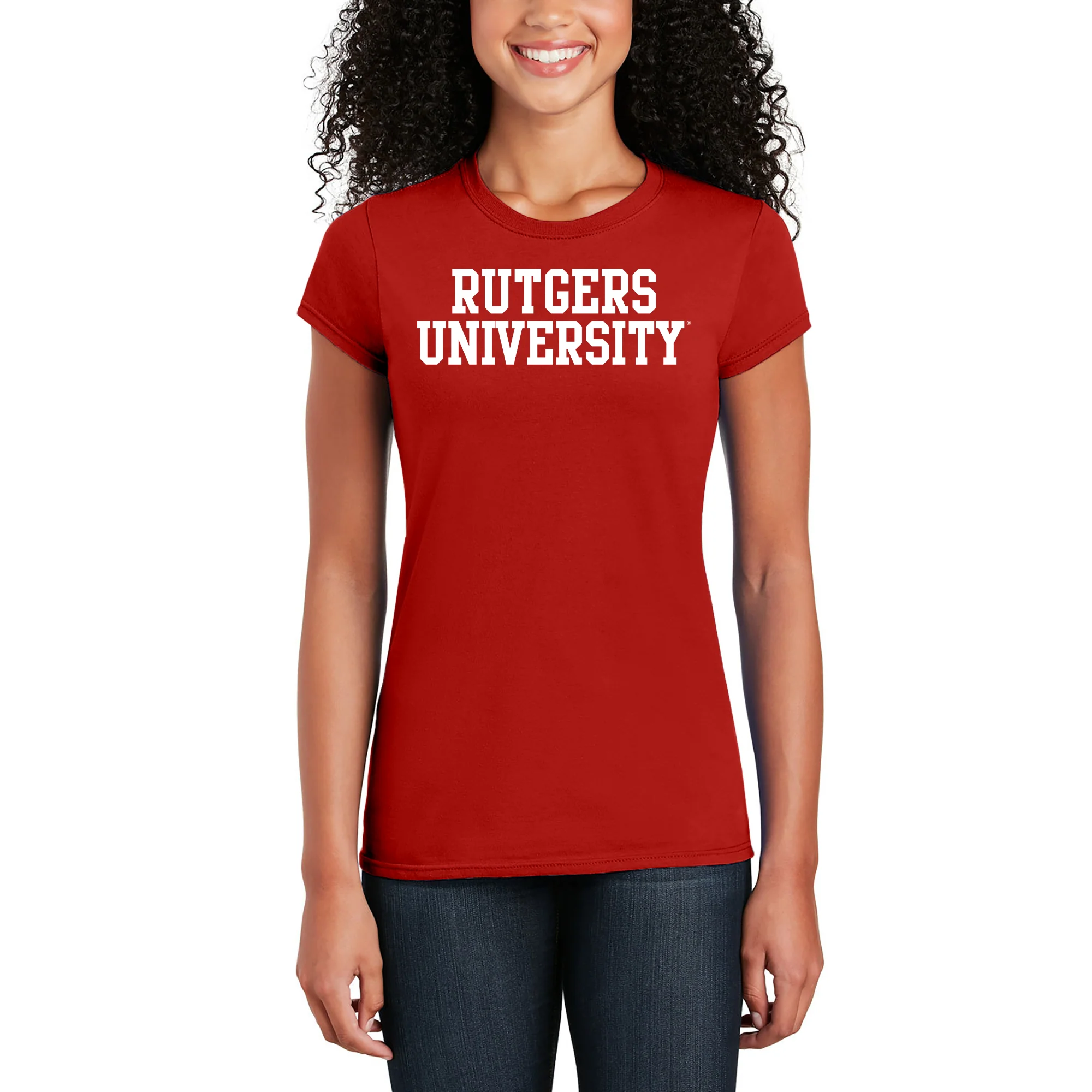 Rutgers University Scarlet Knights Basic Block Women's T-Shirt - Red - Image 4