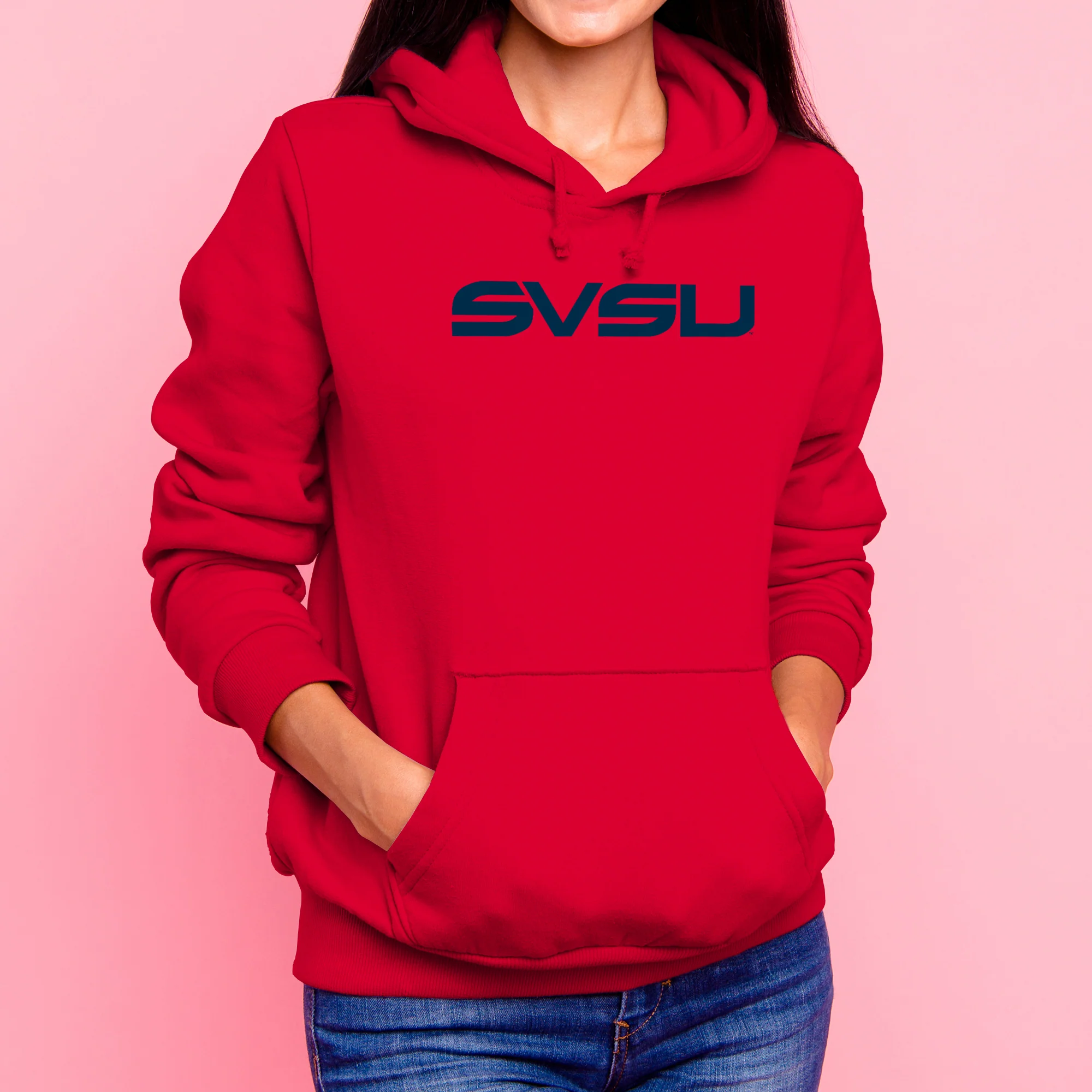 Saginaw Valley State SVSU Cardinals Basic Block Hoodie - Red - Image 4