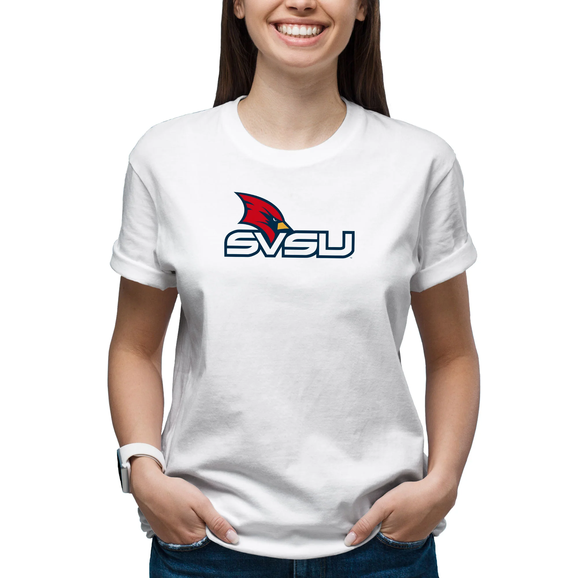 Saginaw Valley State SVSU Cardinals Primary Logo T Shirt - White - Image 4