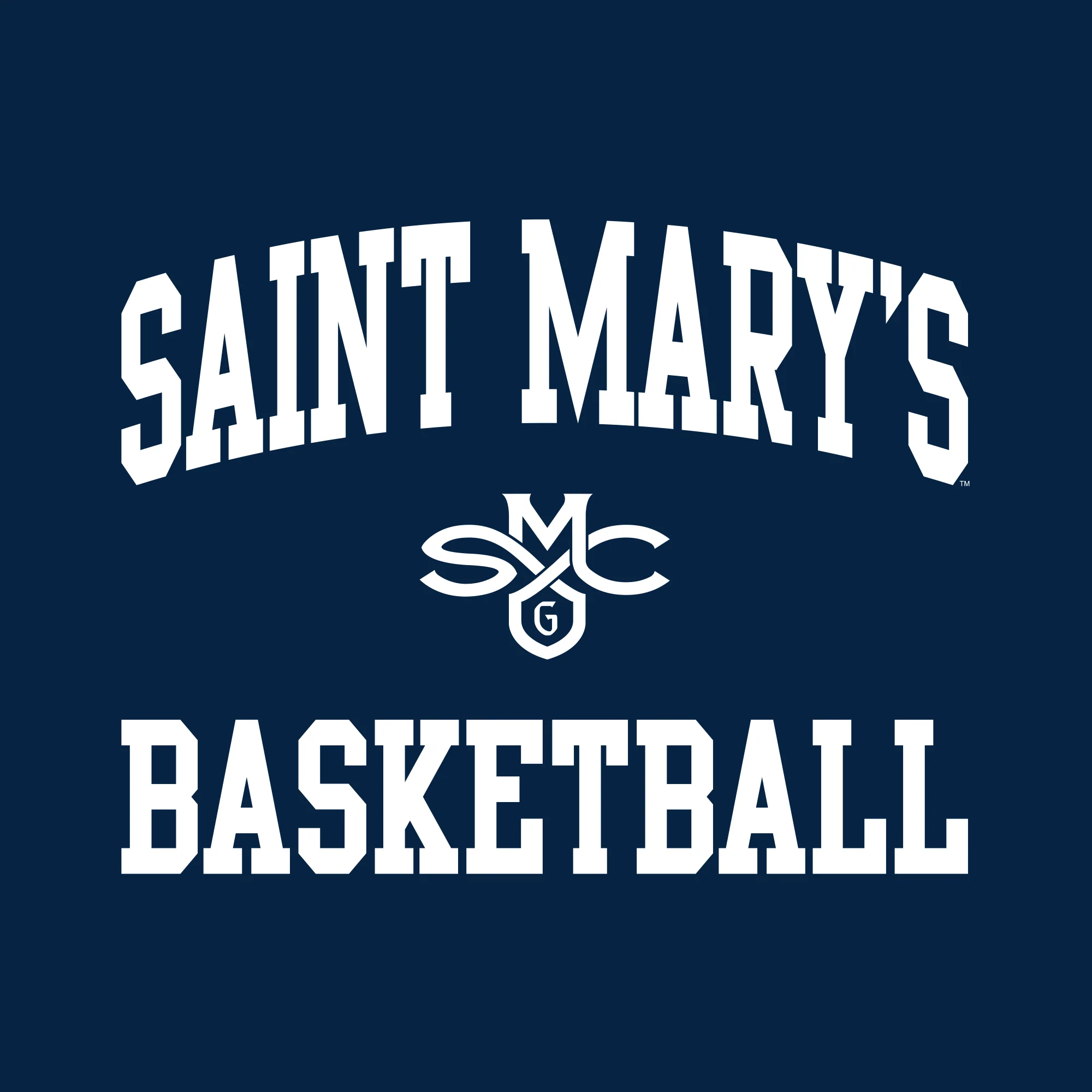 Saint Mary's College Gaels Arch Logo Basketball T Shirt - Navy - Image 2