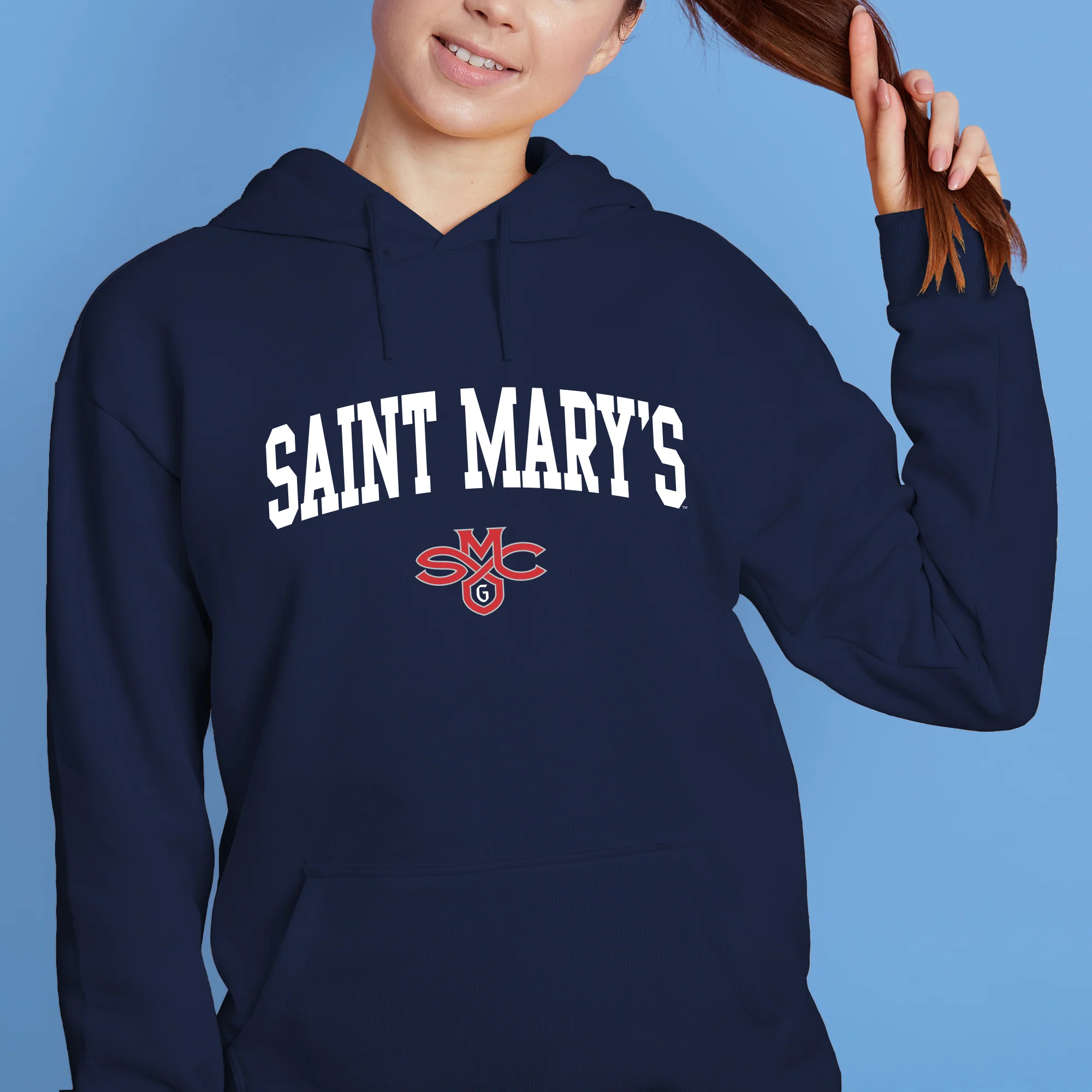 Saint Mary's College Gaels Arch Logo Hoodie - Navy - Image 4