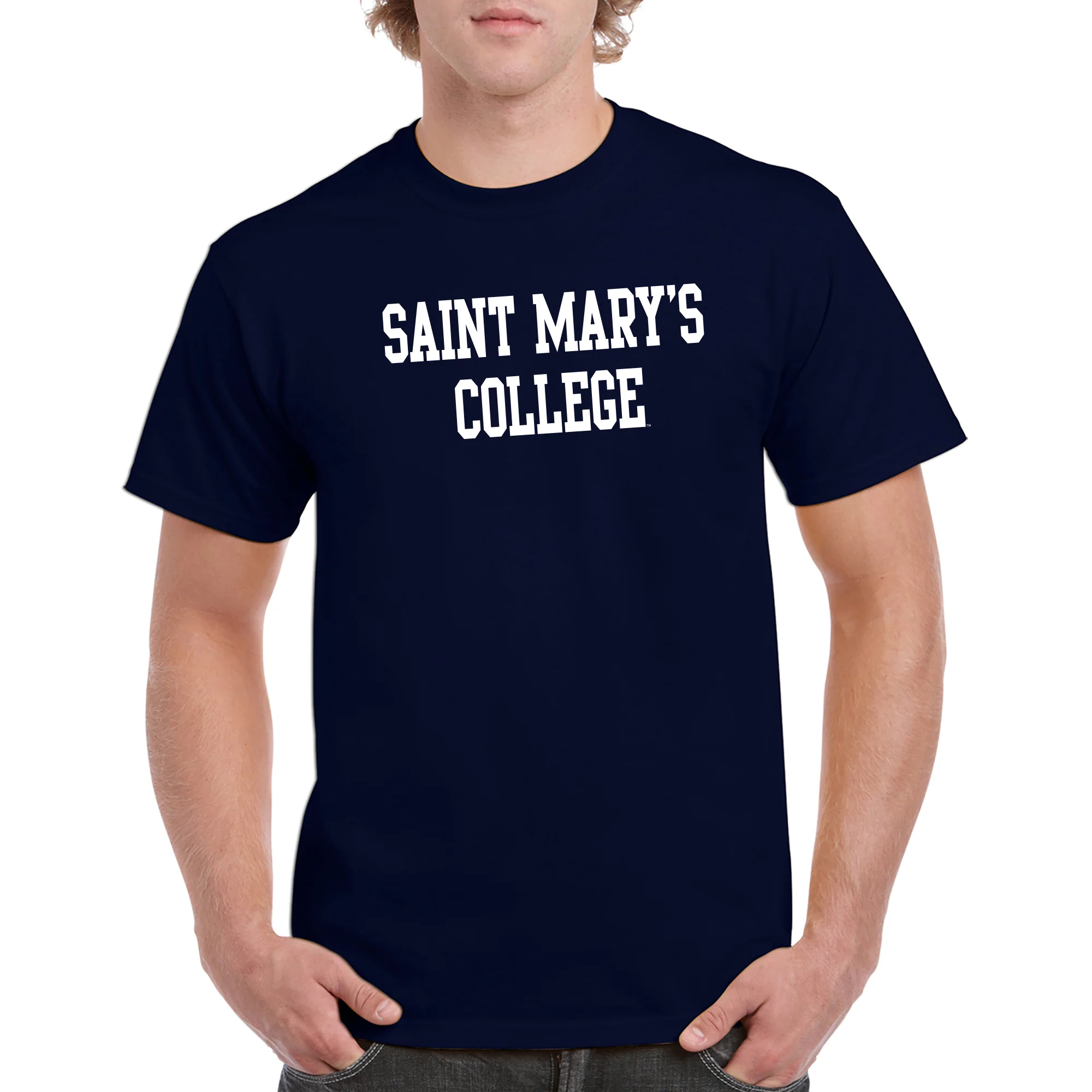 Saint Mary's College Gaels Basic Block T Shirt - Navy - Image 3