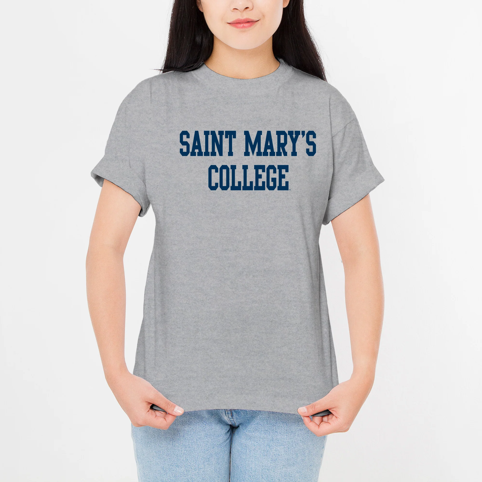 Saint Mary's College Gaels Basic Block T Shirt - Sport Grey - Image 4