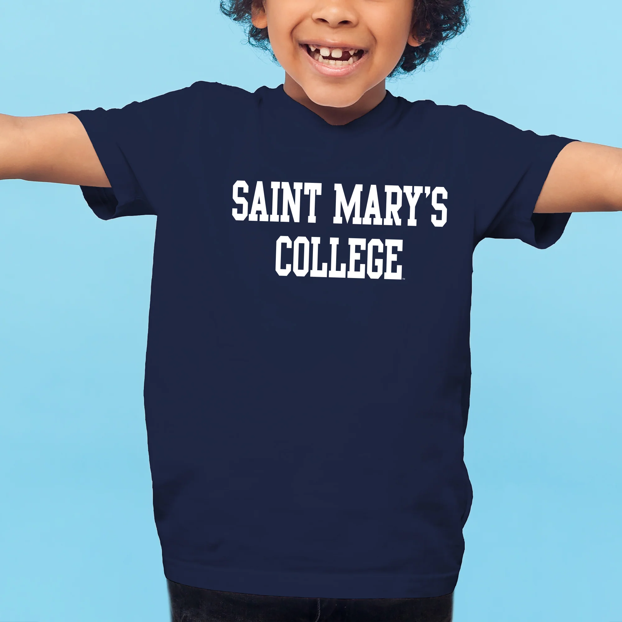 Saint Mary's College Gaels Basic Block Youth T Shirt - Navy - Image 3