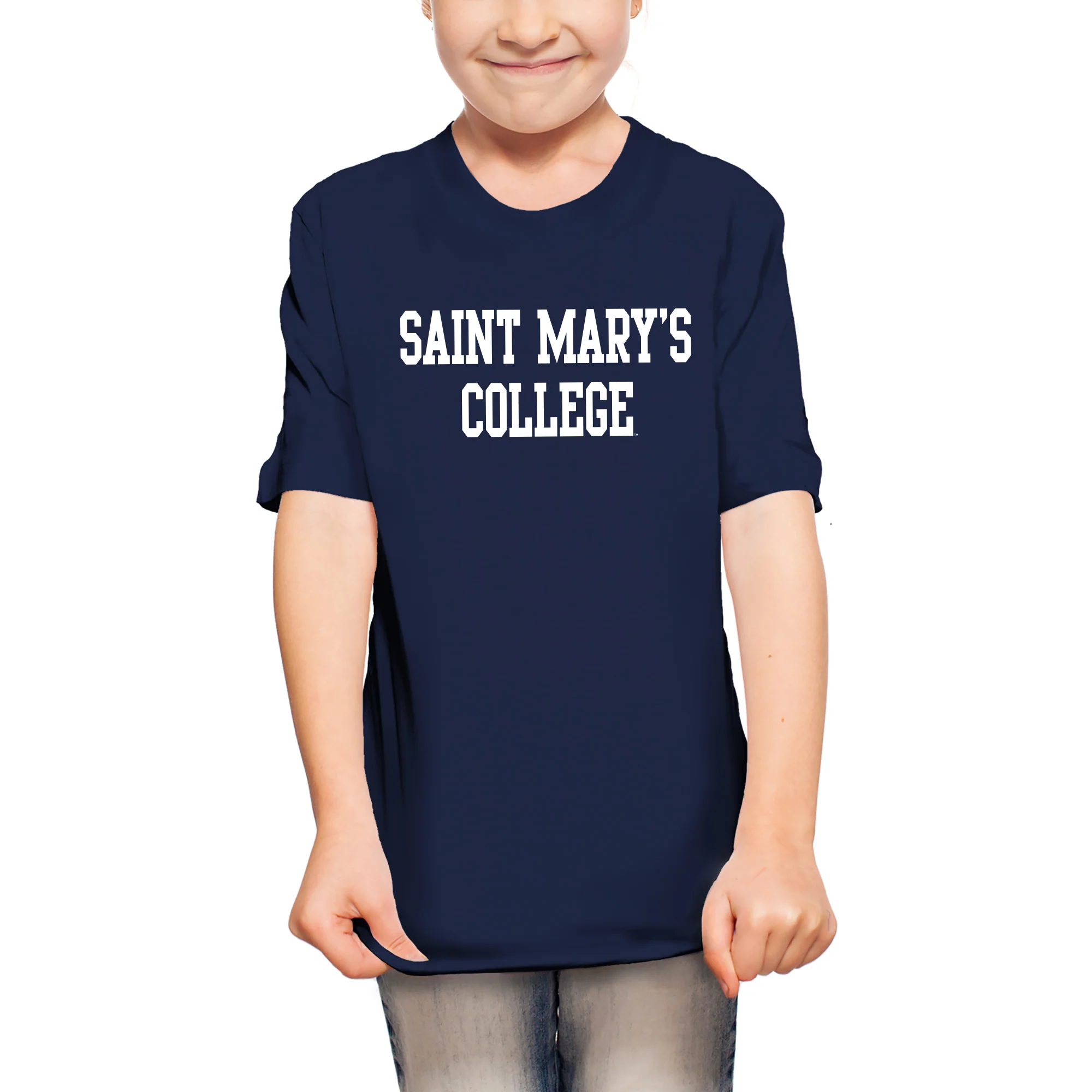 Saint Mary's College Gaels Basic Block Youth T Shirt - Navy - Image 4