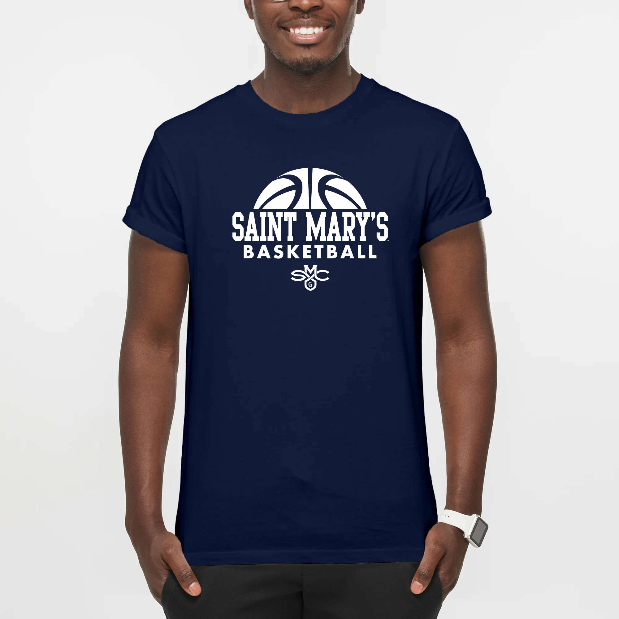 Saint Mary's College Gaels Basketball Hype T Shirt - Navy - Image 3