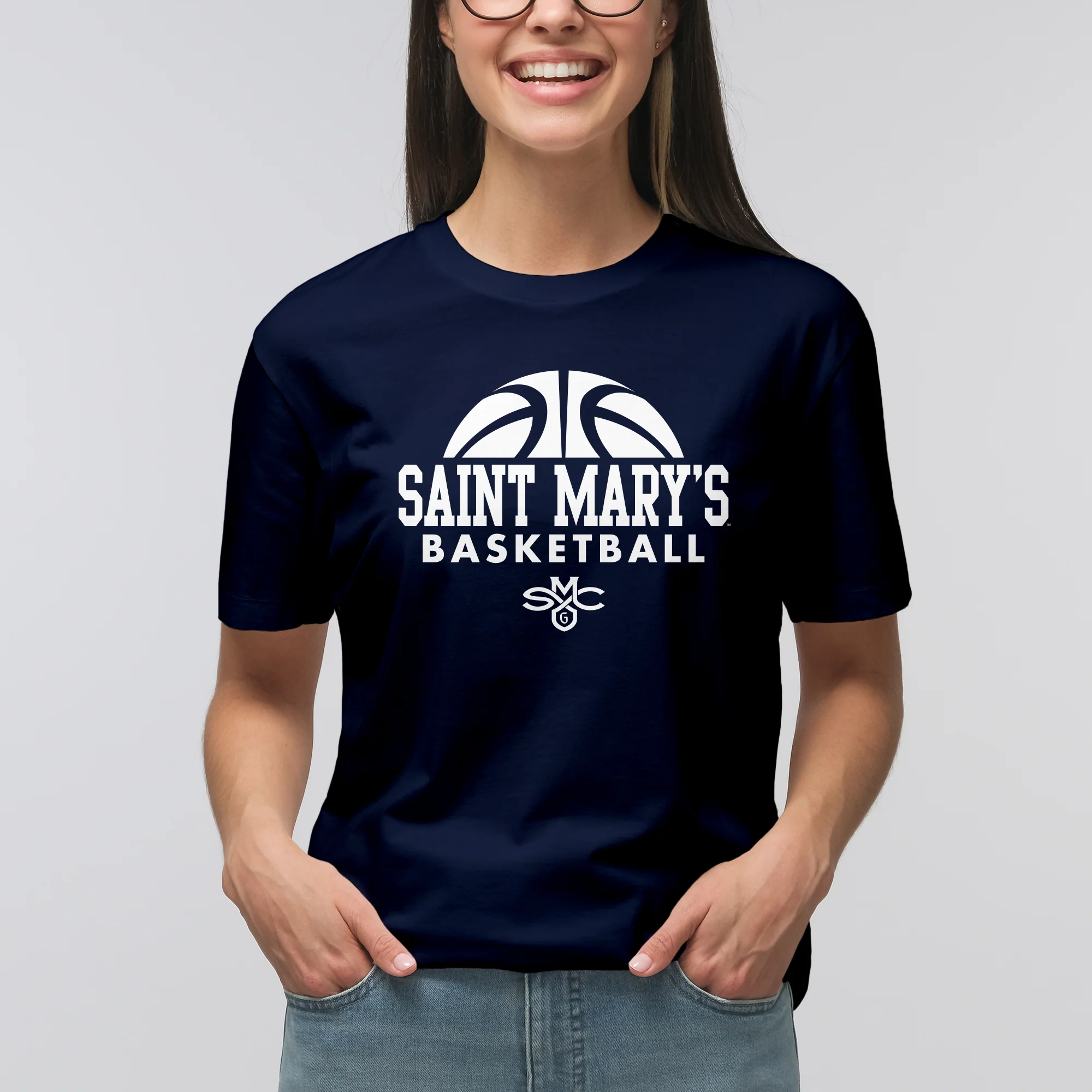 Saint Mary's College Gaels Basketball Hype T Shirt - Navy - Image 4