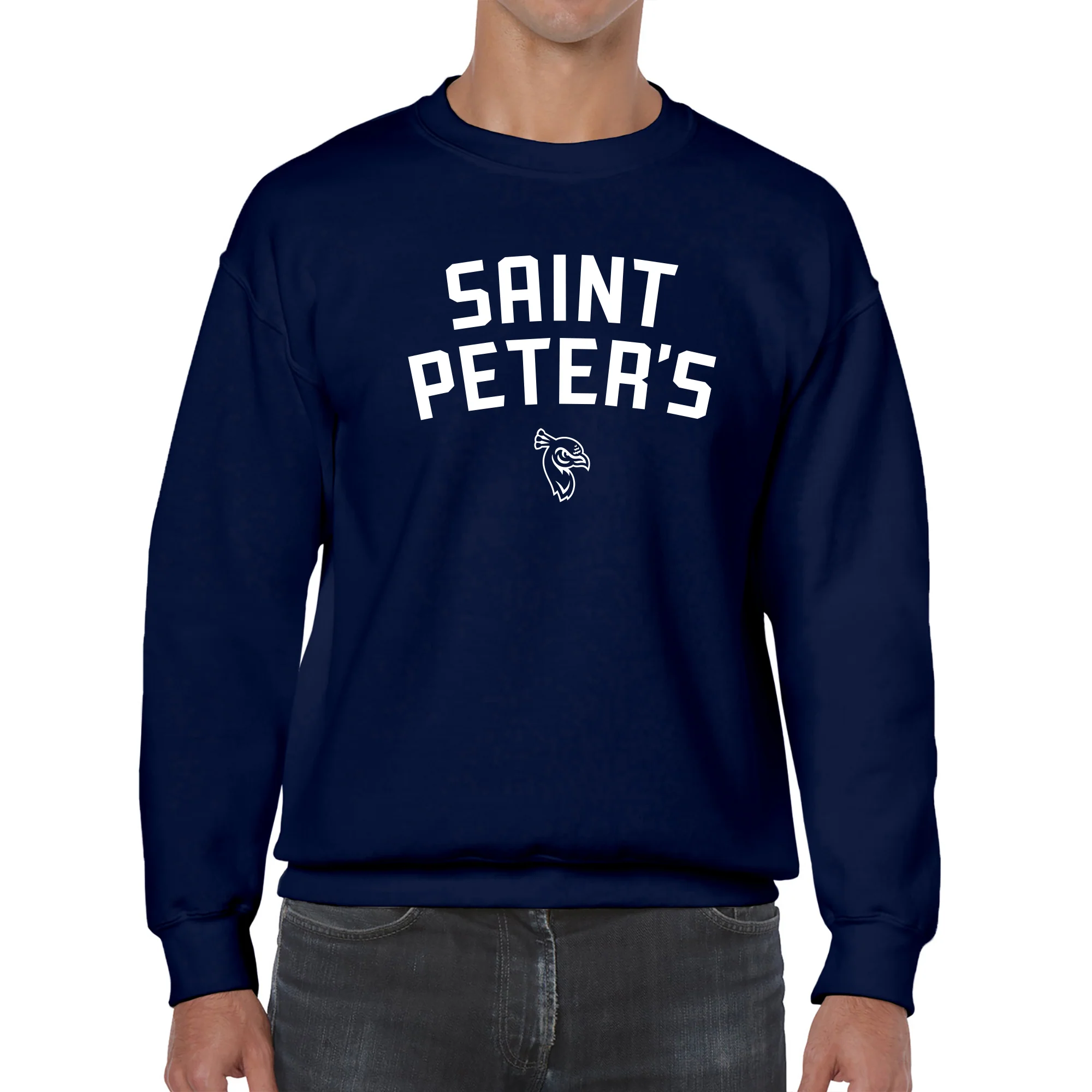 Saint Peter's University Peacock Arch Logo Crewneck - Navy - Image 3