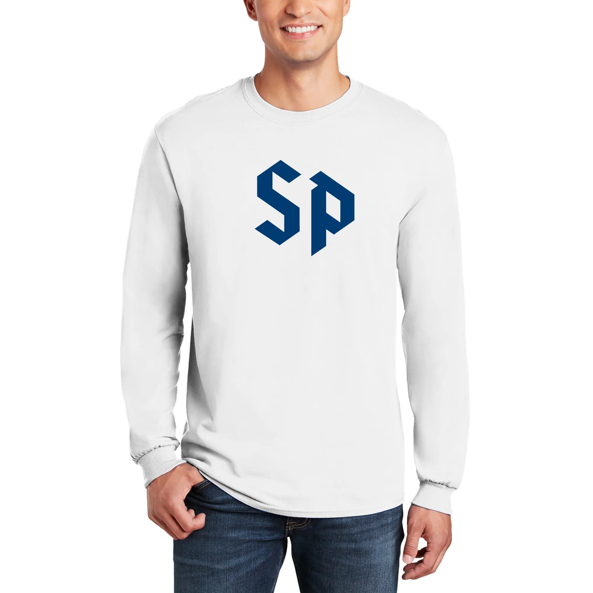 Saint Peter's University Peacocks Primary Logo Long Sleeve - White - Image 3