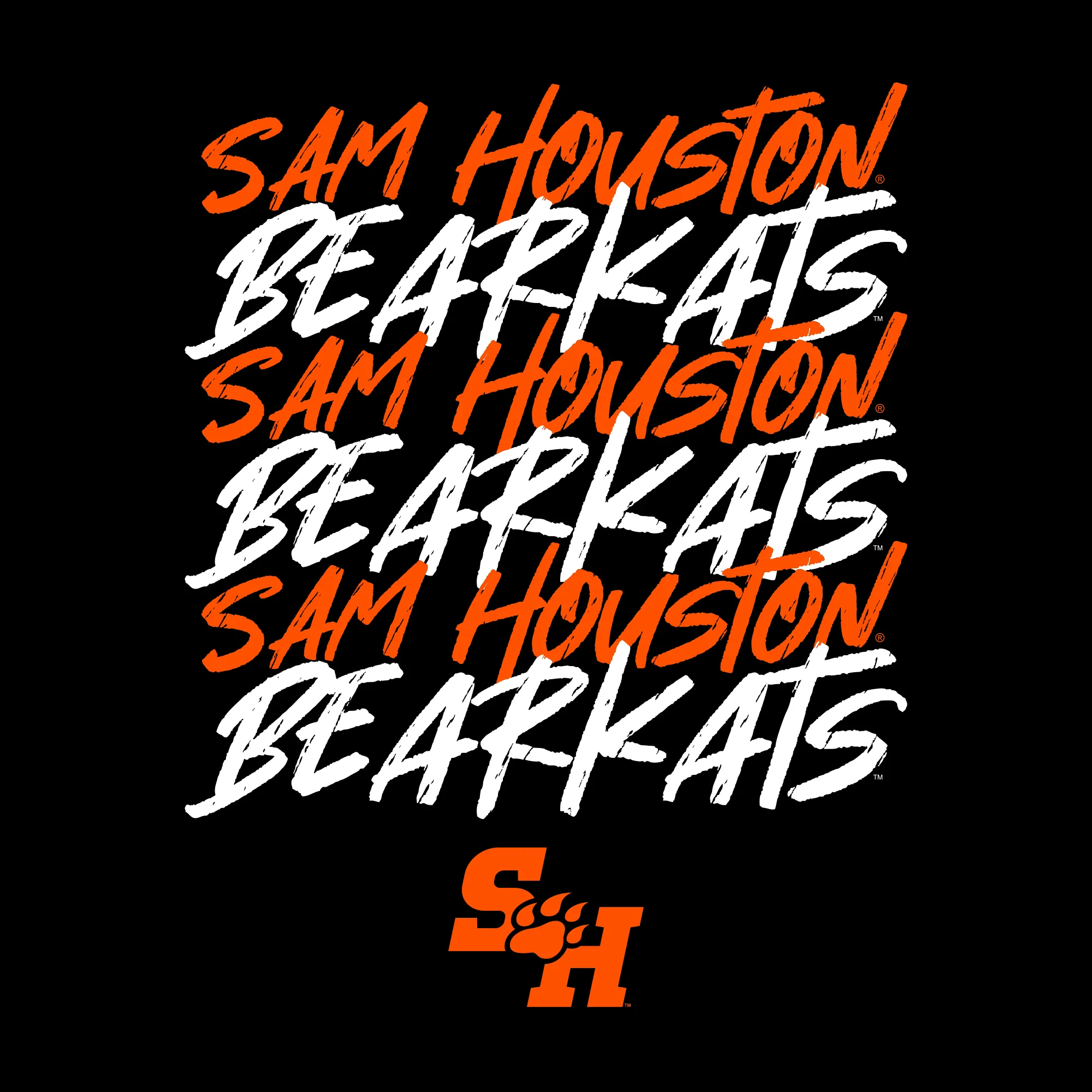 Sam Houston Marker Repeat T-Shirt - Black - Image 2