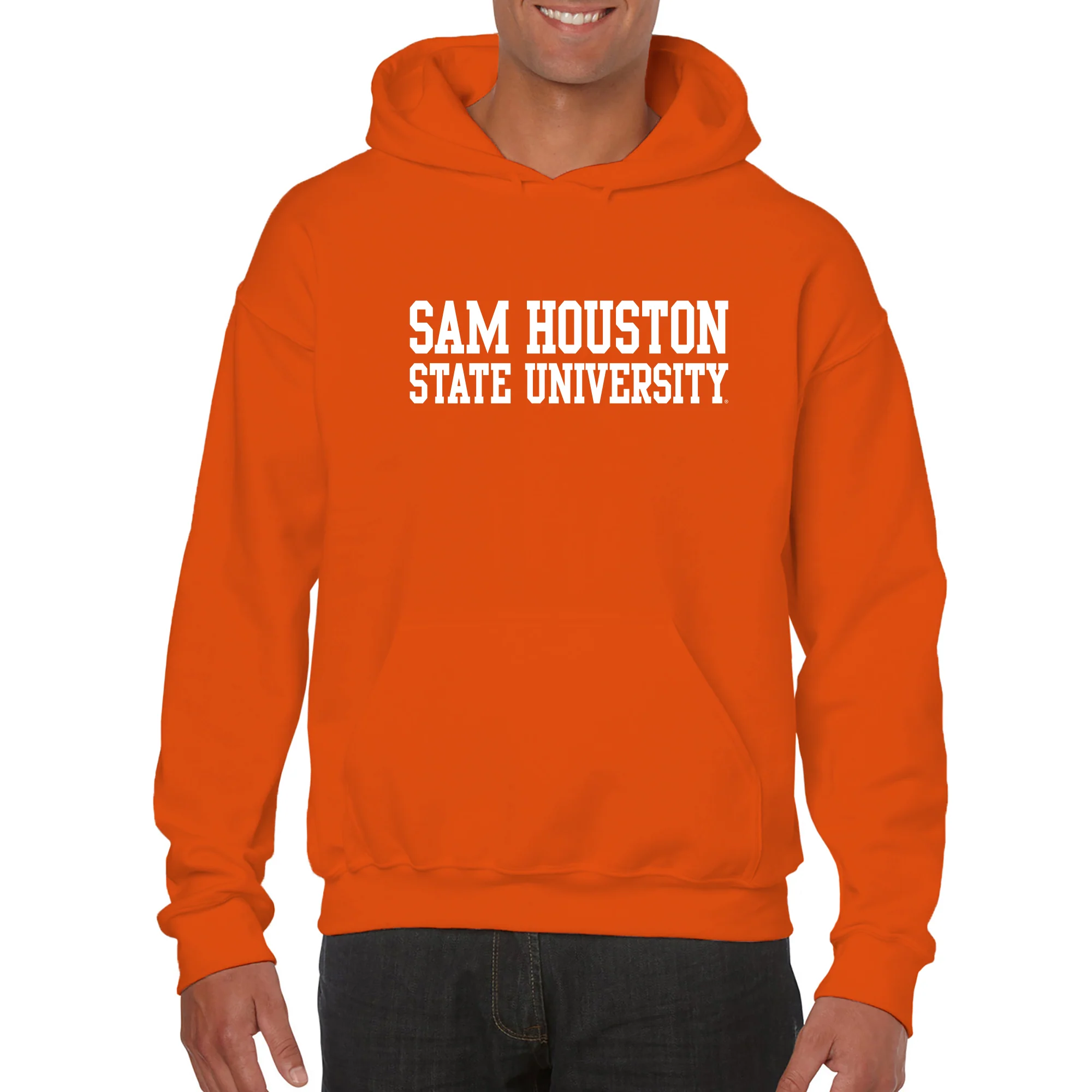 Sam Houston State University Bearkats Basic Block Hoodie - Orange - Image 3